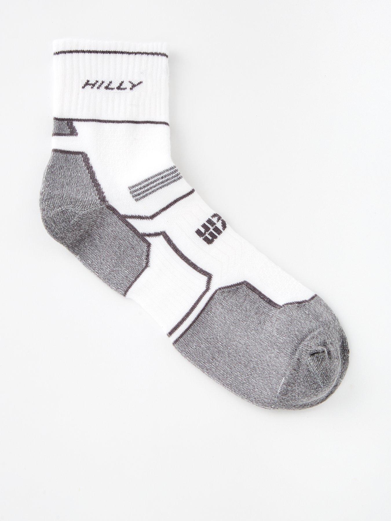 Image 1 of 3 of Hilly Twin Skin Anklet Med Running Sock - White/grey Marl