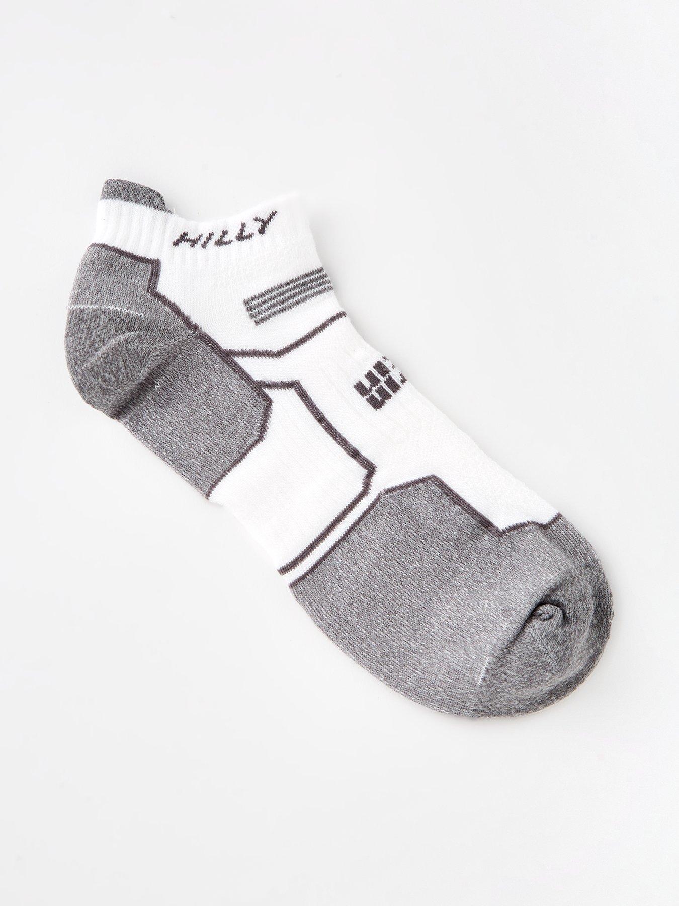 Hilly Twin Skin Socklet Med Running Sock - White/grey Marl