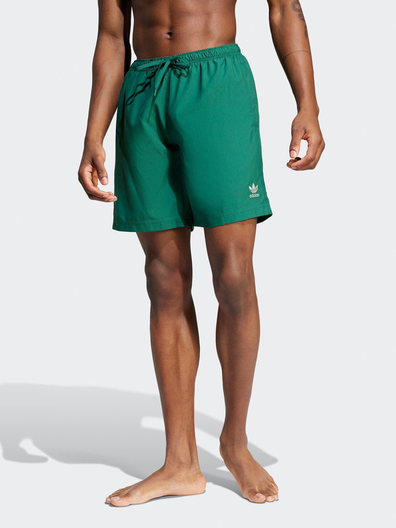 undefined Mens Adicolor Solid 8in Swim Shorts - Collegiate Green