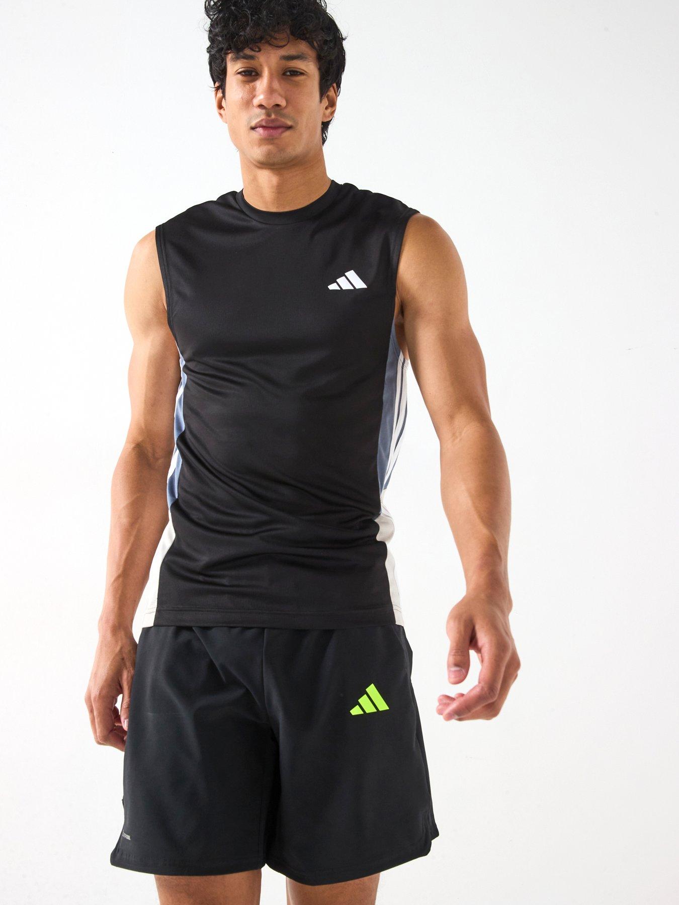 undefined Mens Train Essentials Colour Block Tank - Black
