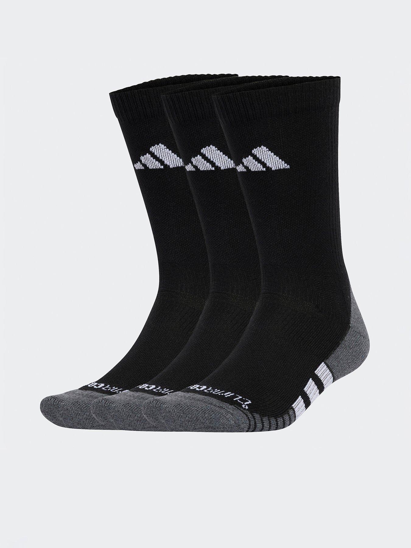 undefined Unisex Training Cushioned Crew Socks 3 Pack - Black/White