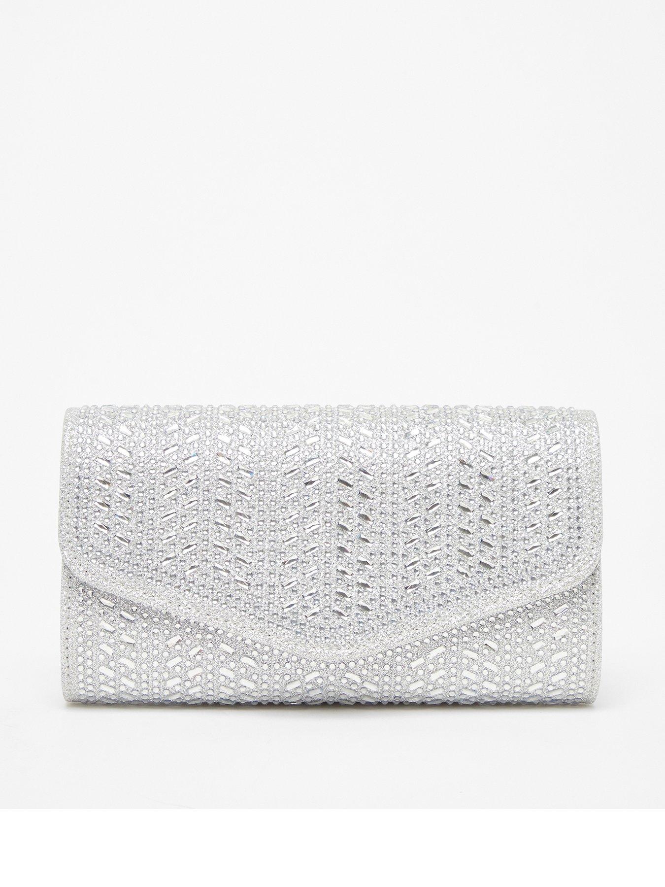 Silver clutch cheap online