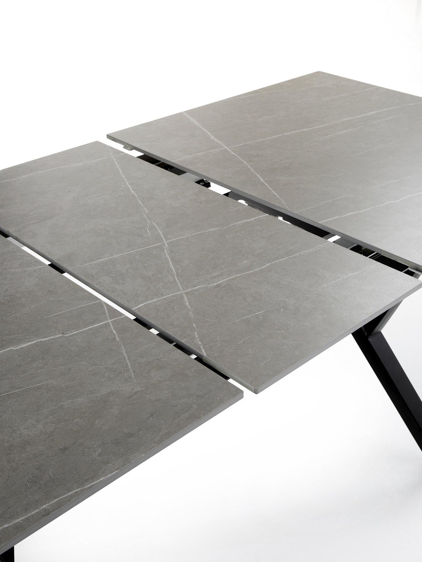 Image 6 of 7 of The Very Collection Corbin 160-200&nbsp;cm Extending Black&nbsp;Dining Table + 6 Marlow Moss Green Dining Chairs