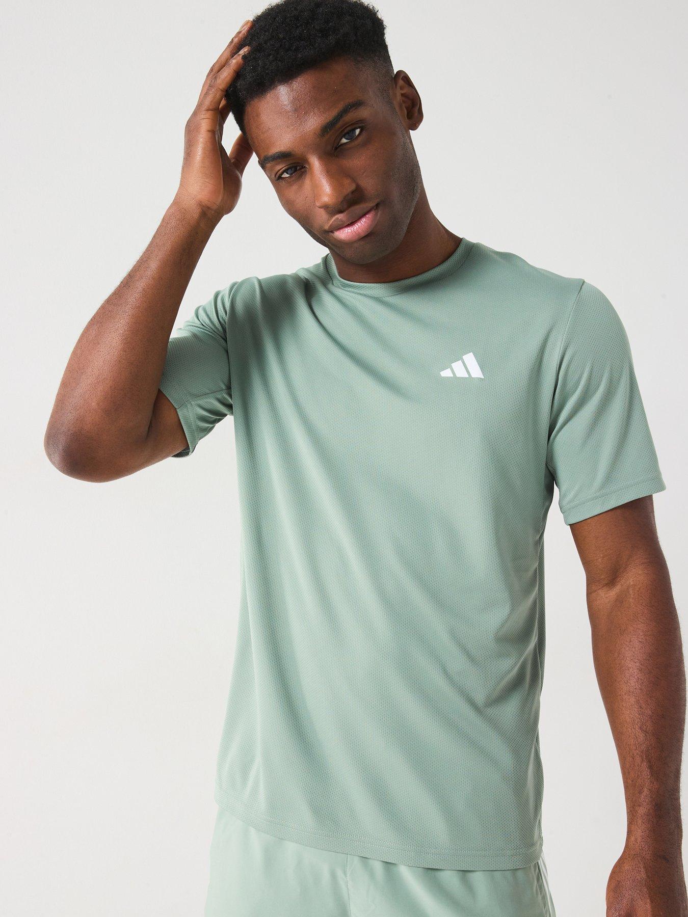 Short Sleeve Green Adidas Shirt Men Adidas Mens Running Own The