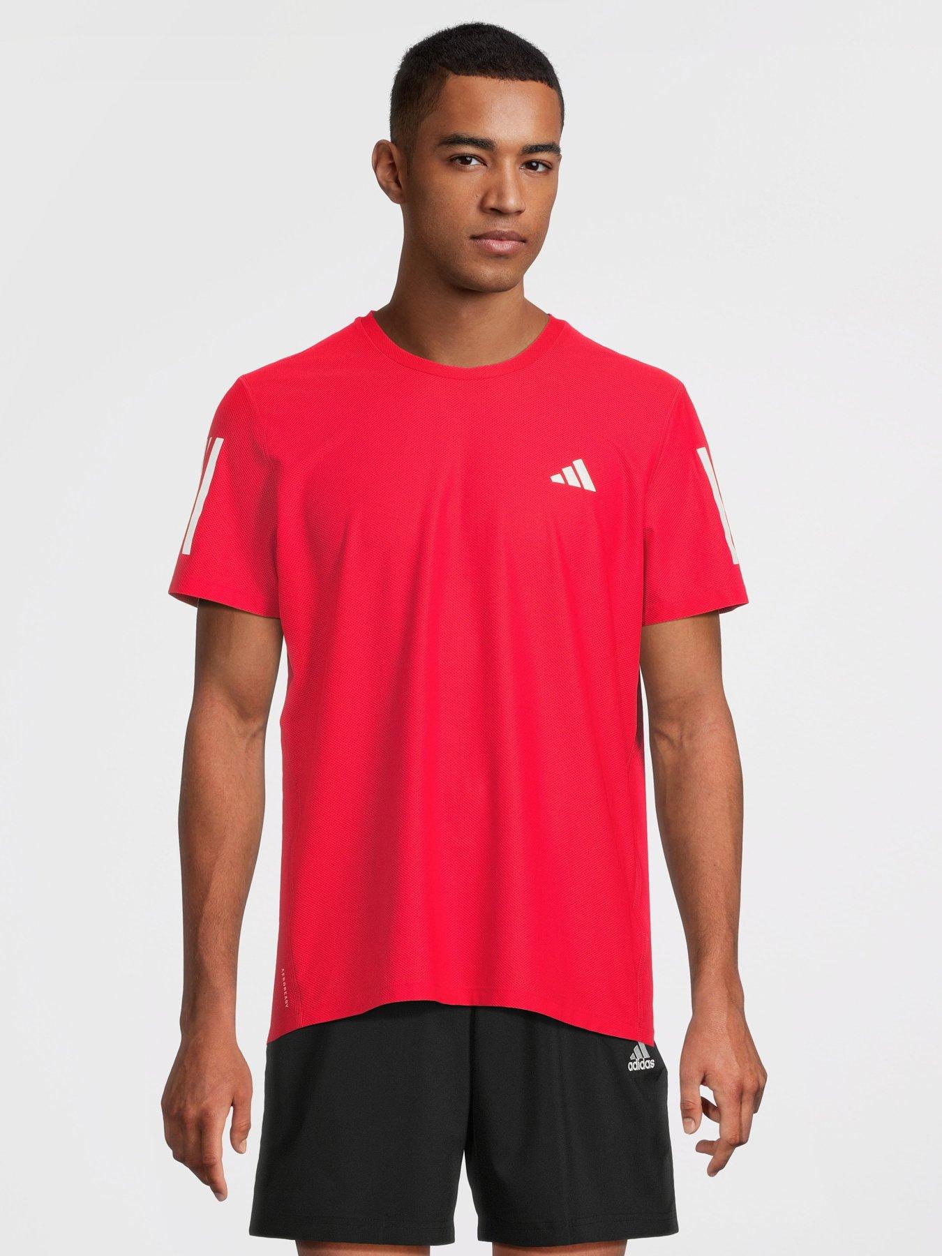 adidas Mens Running Own The Run T-Shirt Red Very