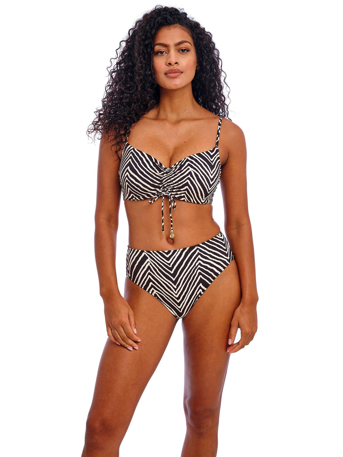 Freya Fiji Falls Underwired Bralette Bikini Top - Black/white | Very