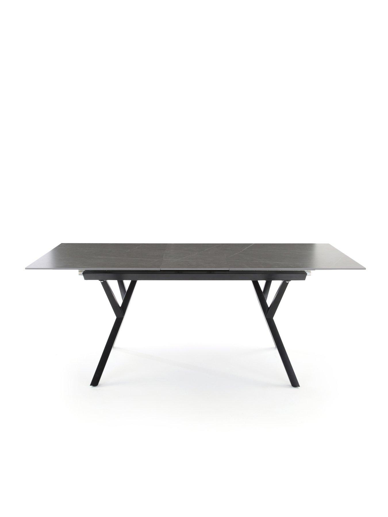 Image 4 of 7 of Very Home Corbin 160-200 cm Extending Black Dining Table + 6 Marlow Boucle&nbsp;Dining Chairs - FSC&reg; Certified