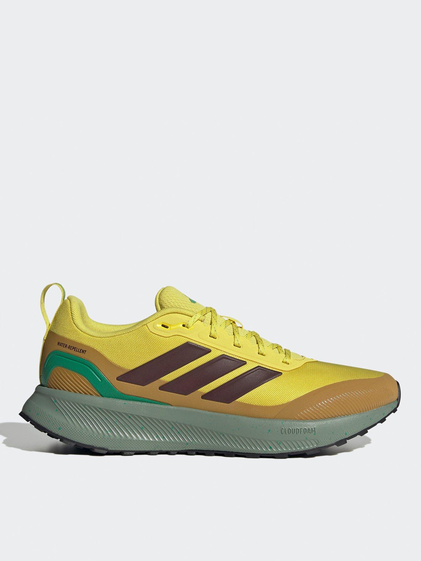 adidas Mens Trail Running Runfalcon 5 Trainers - Yellow, Pure Sulfur/Aurora Ruby/Bronze, Size 12, Men