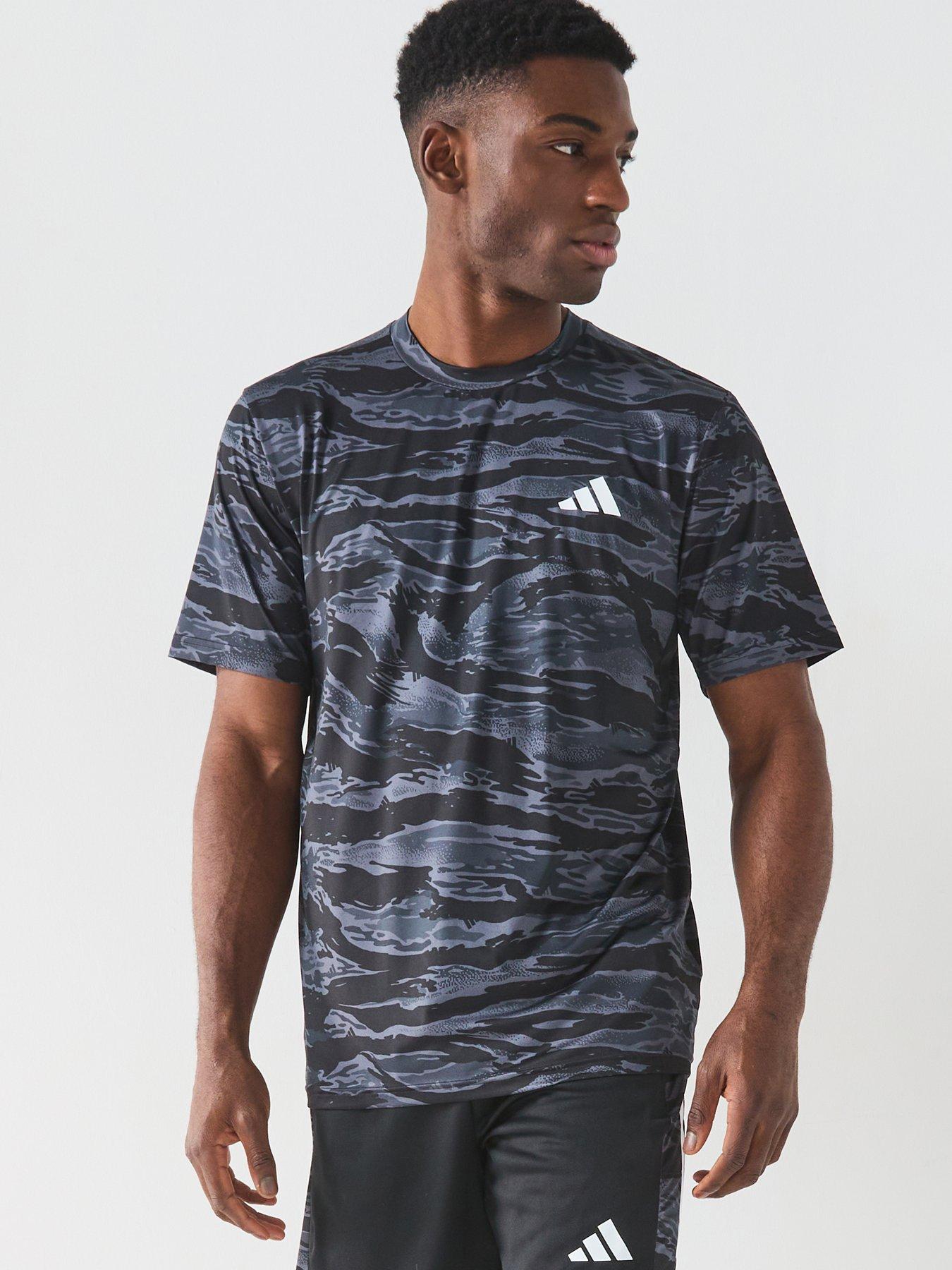undefined Mens Training Camo Printed T-Shirt - Black