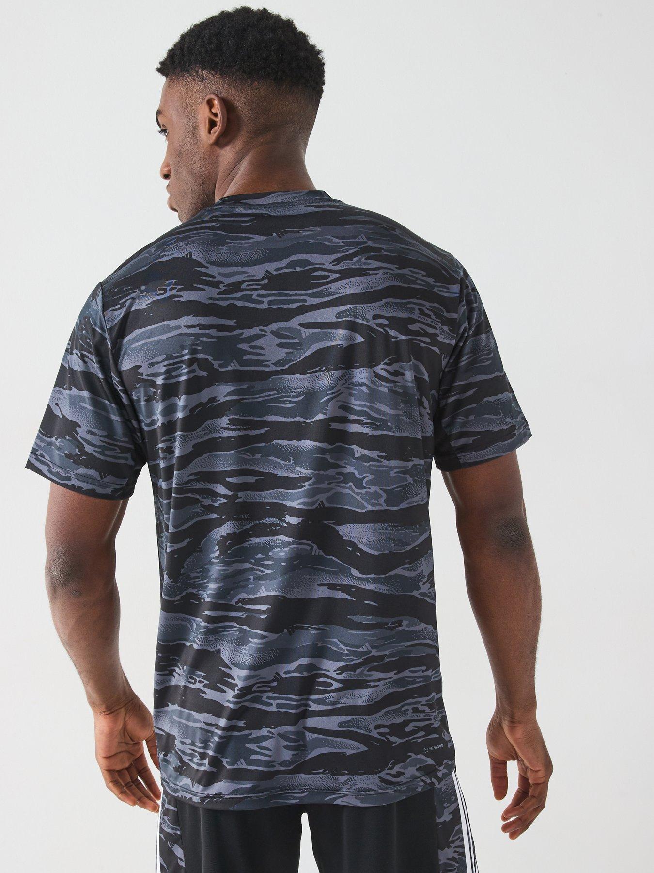 Image 2 of 5 of adidas Mens Training Camo Printed T-Shirt - Black