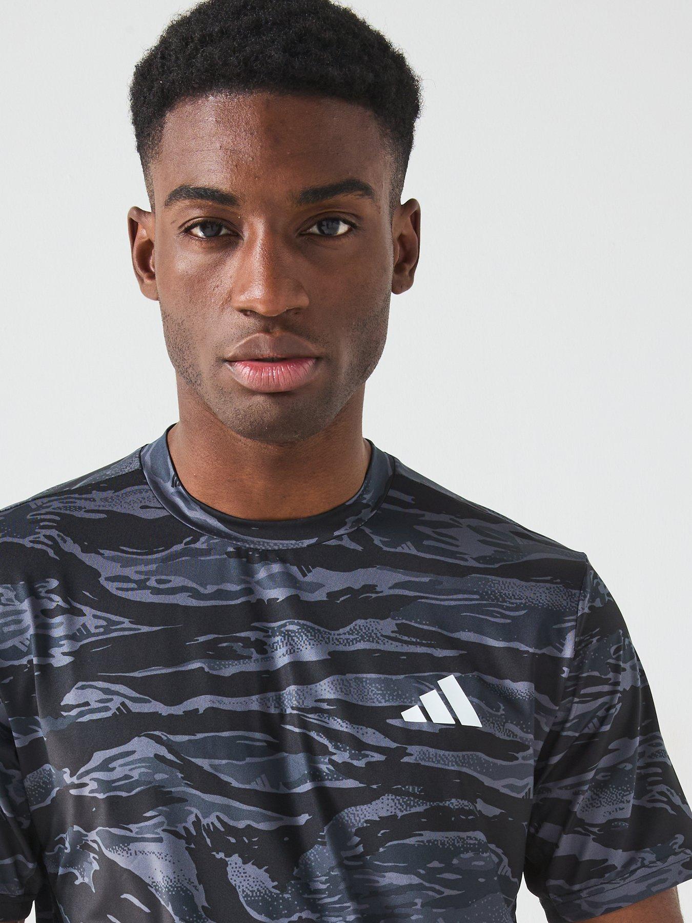 Image 4 of 5 of adidas Mens Training Camo Printed T-Shirt - Black