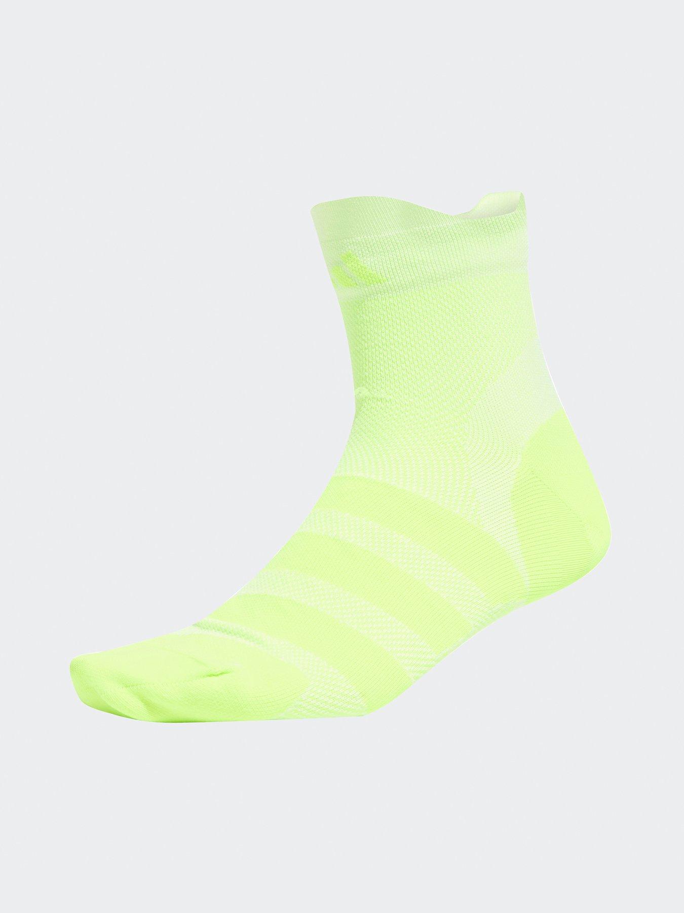 adidas Unisex Running X Adizero Socks, White/Lucid Lemon/Lucid Lemon, Size Xl, Men