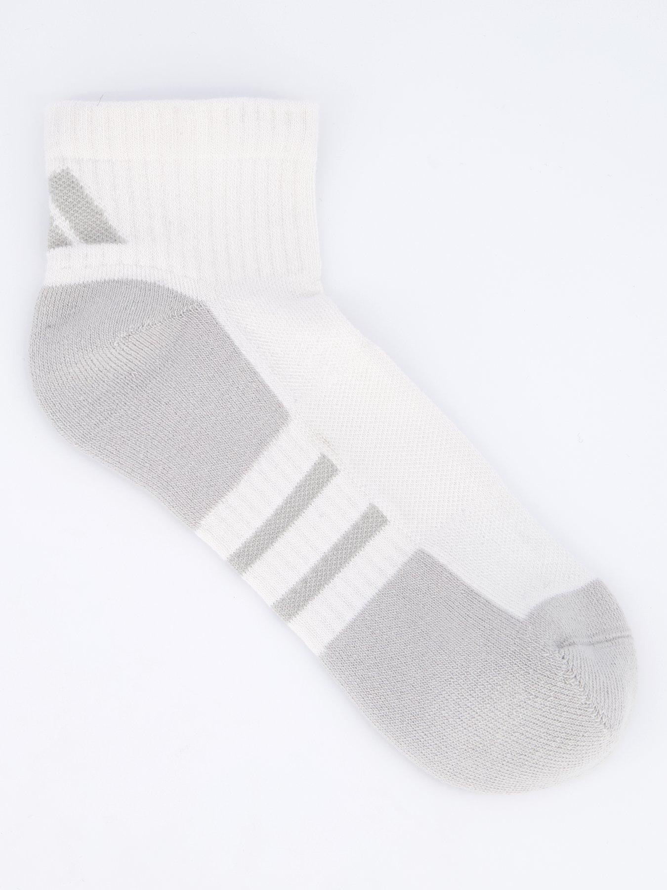 Image 2 of 4 of adidas Unisex Training Essential Quarter Socks 3 Pack - White/Grey Two