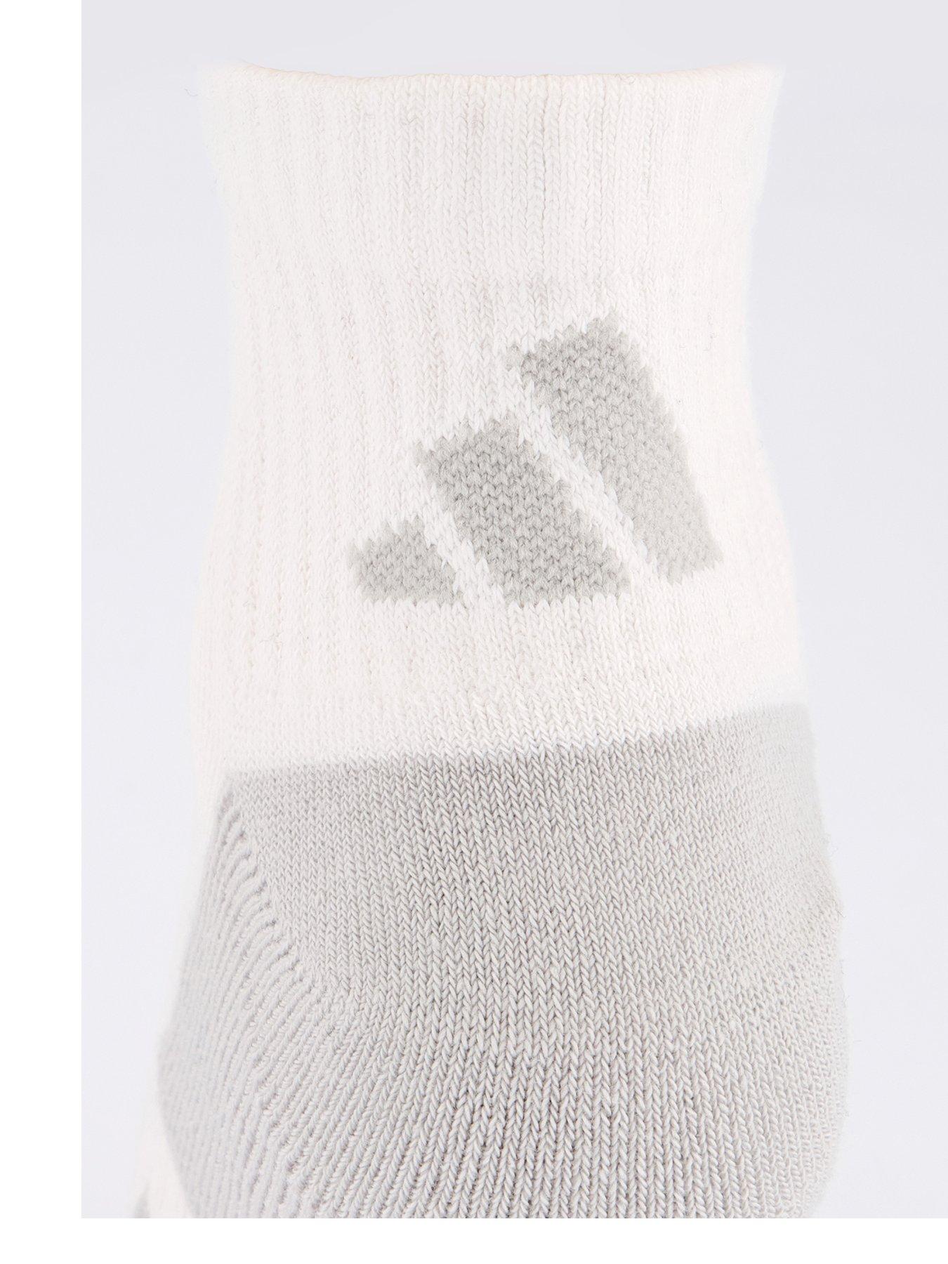 Image 3 of 4 of adidas Unisex Training Essential Quarter Socks 3 Pack - White/Grey Two