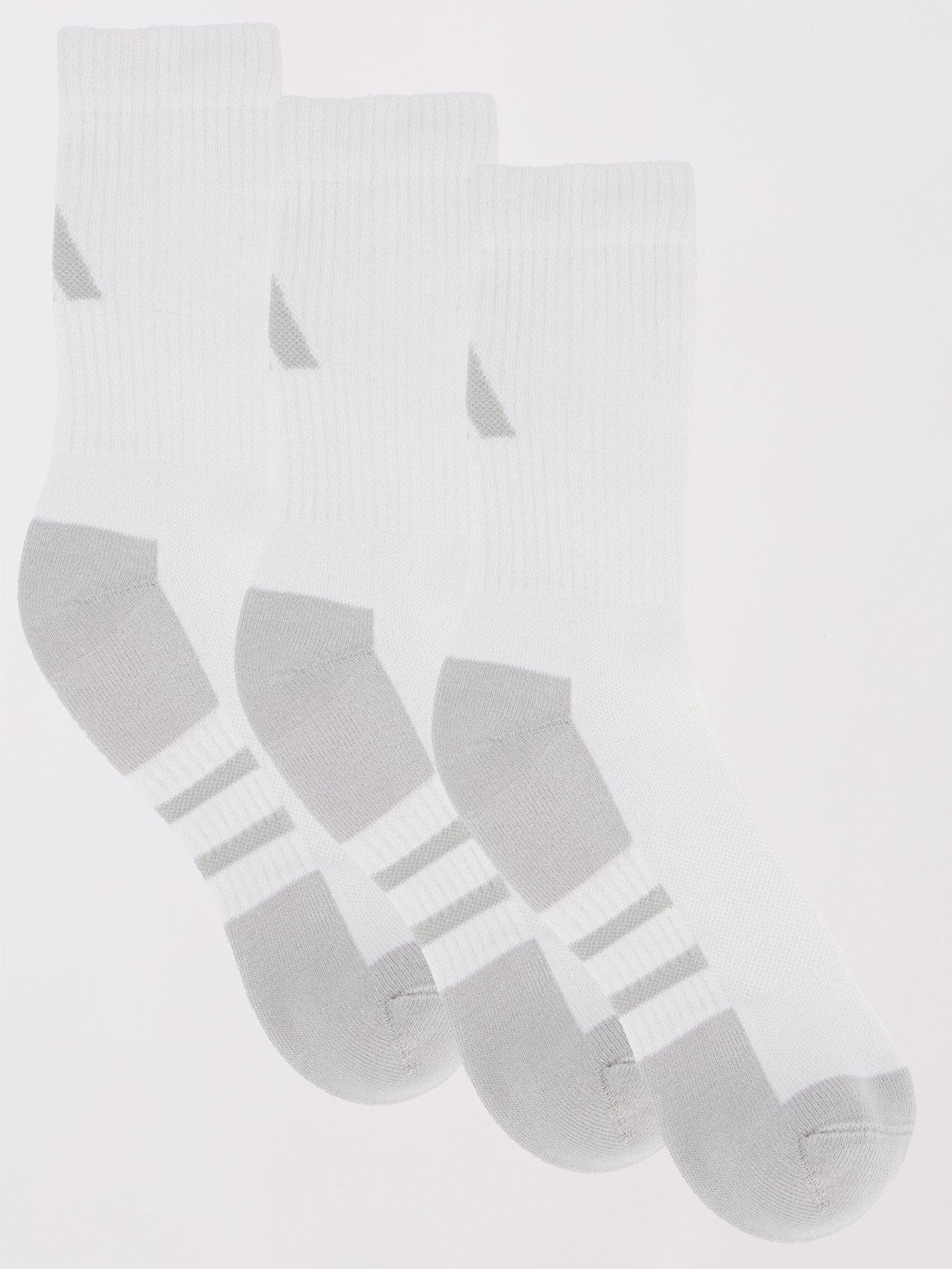 Image of adidas Unisex Training Essential Crew Socks 3 Pack - White/Grey Two