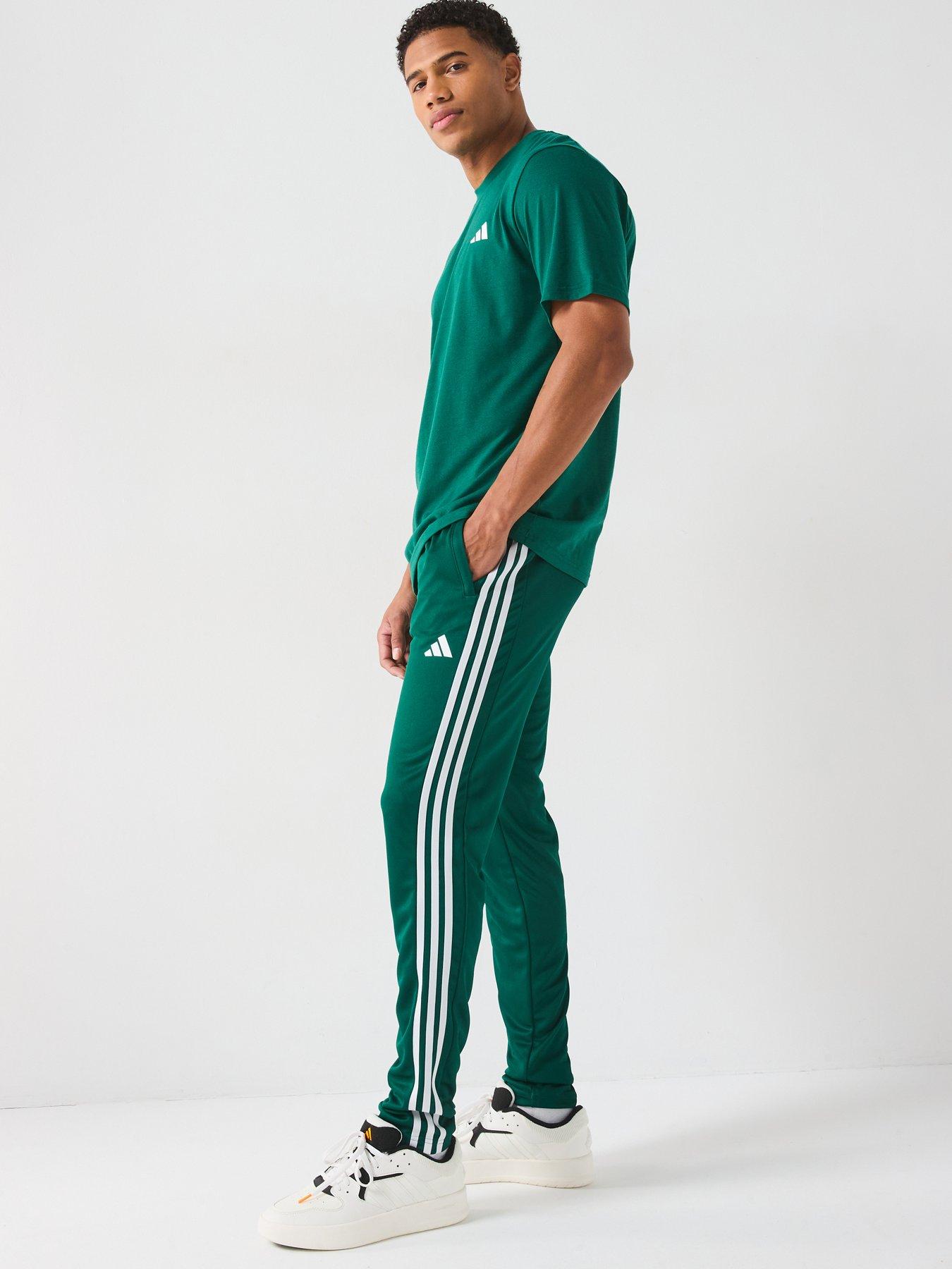 Image 6 of 6 of adidas Men's Train Essentials Base 3 Stripe Pants - Collegiate Green/White