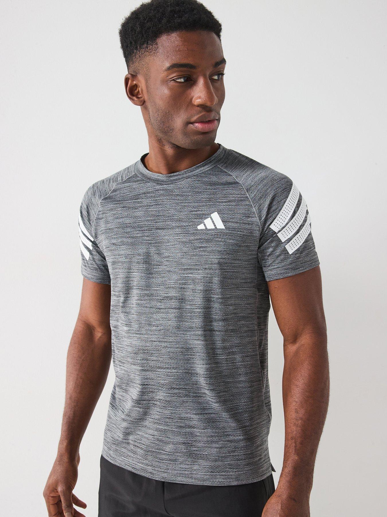 undefined Mens Training Gym+ 3 Stripe T-Shirt - Black