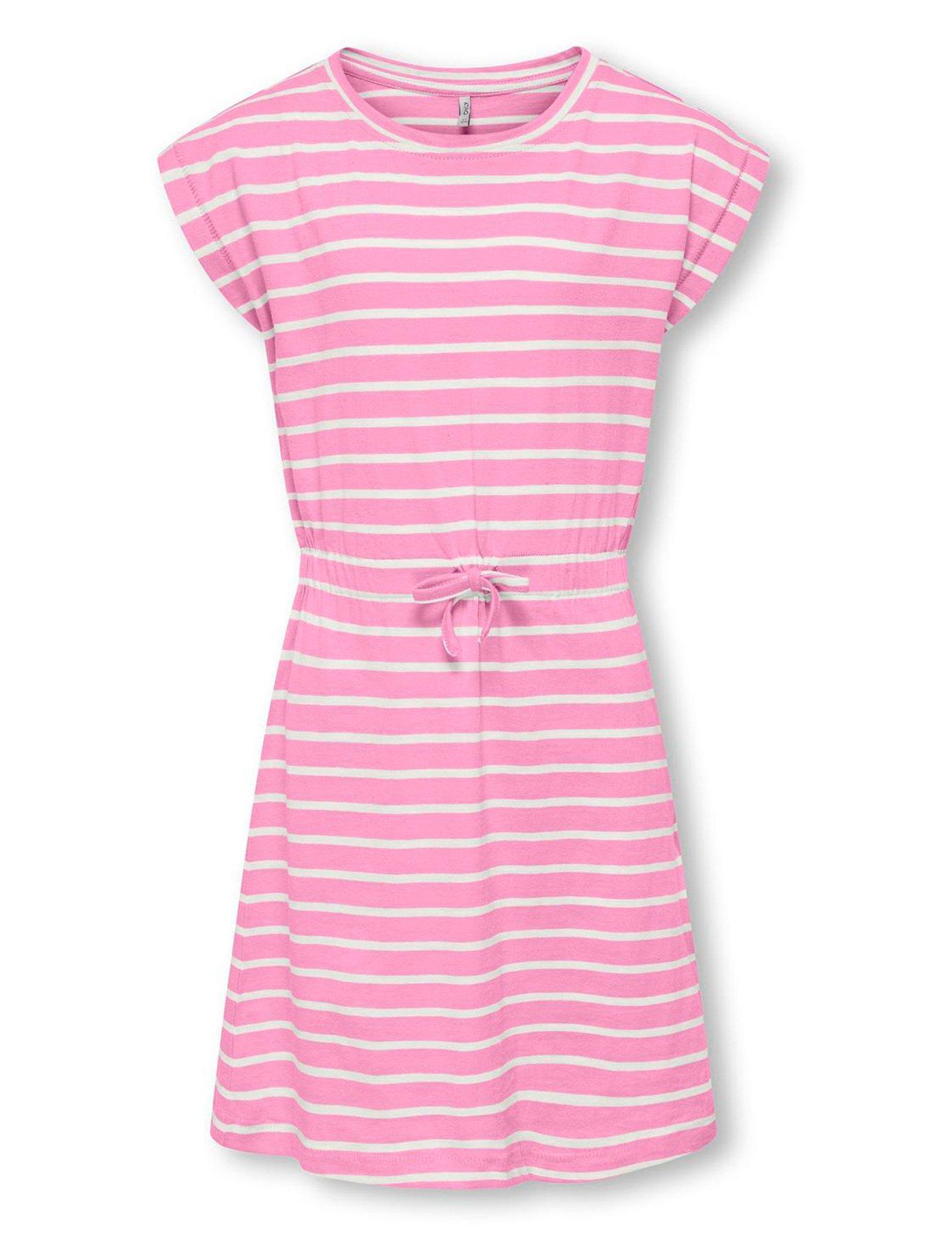 Image 1 of 2 of Only Kids Girls Stripe Jersey Dress - Bonbon Stripes