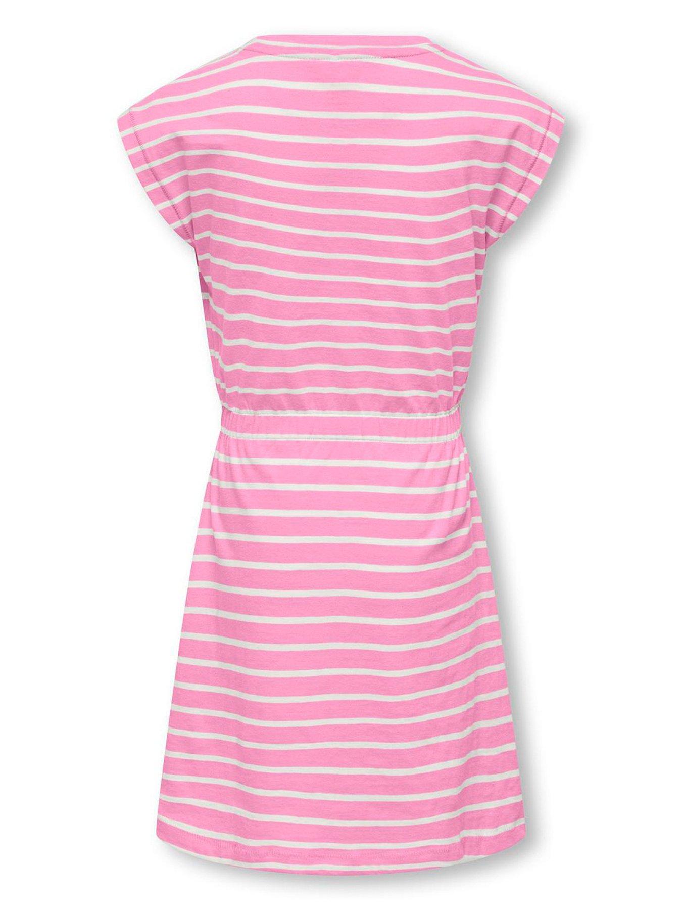 Image 2 of 2 of Only Kids Girls Stripe Jersey Dress - Bonbon Stripes