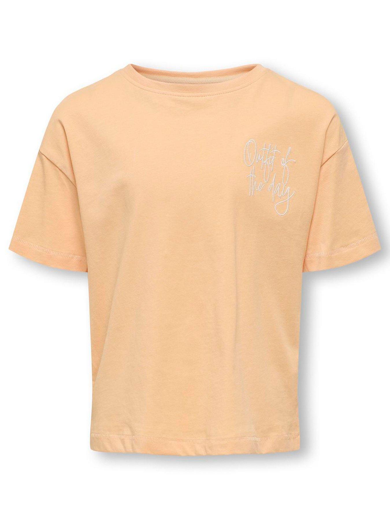Only Kids Girls Wear It Short Sleeve T-Shirt - Caramel Cream - Orange