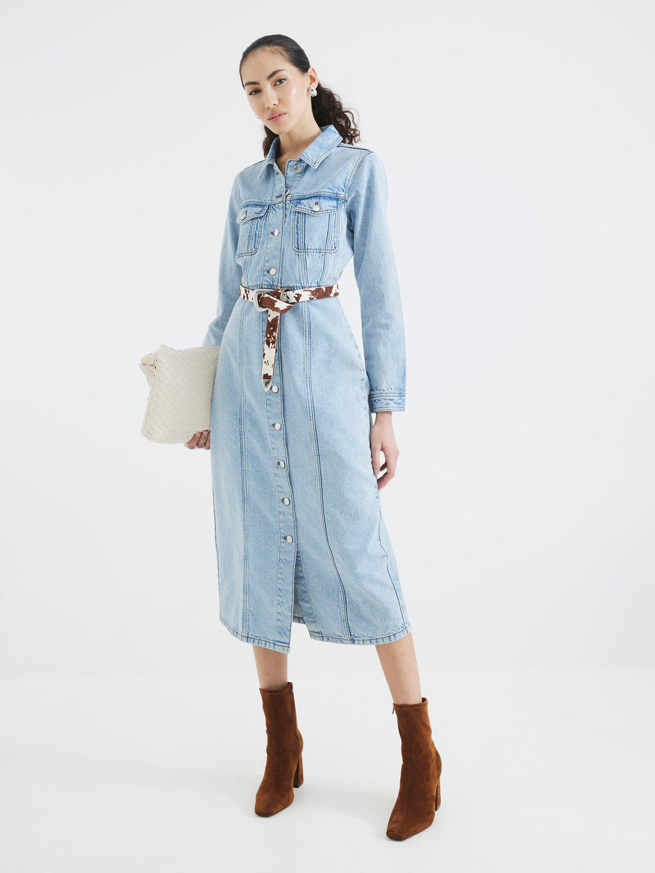 undefined Denim Dress - Blue