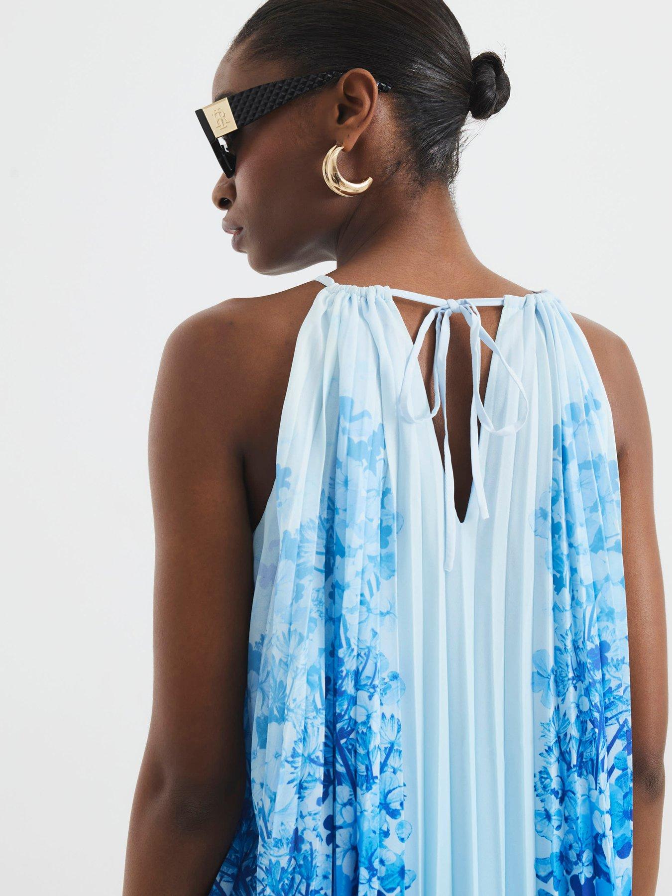 Image 2 of 6 of River Island Pleated Cami Top - Blue
