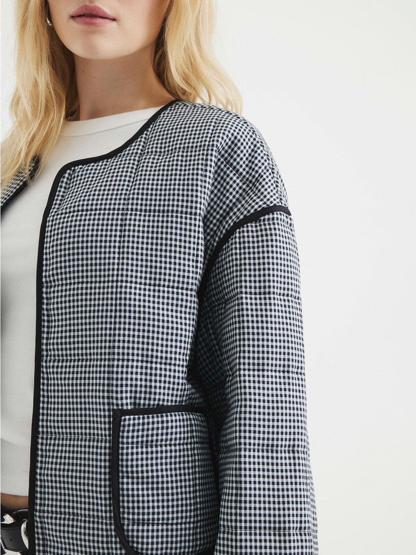 Image 4 of 6 of River Island Gingham Jacket - Black