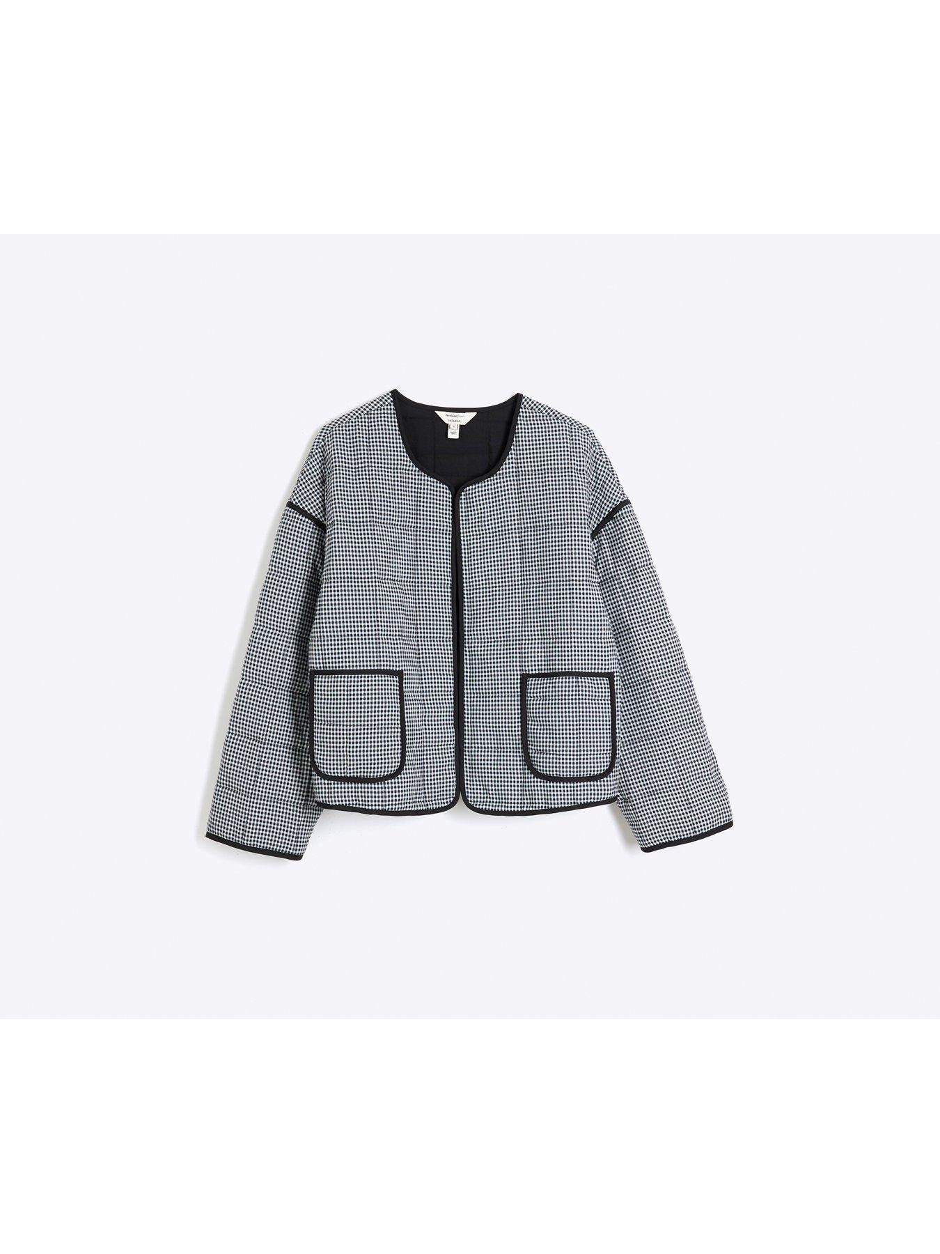 Image 6 of 6 of River Island Gingham Jacket - Black