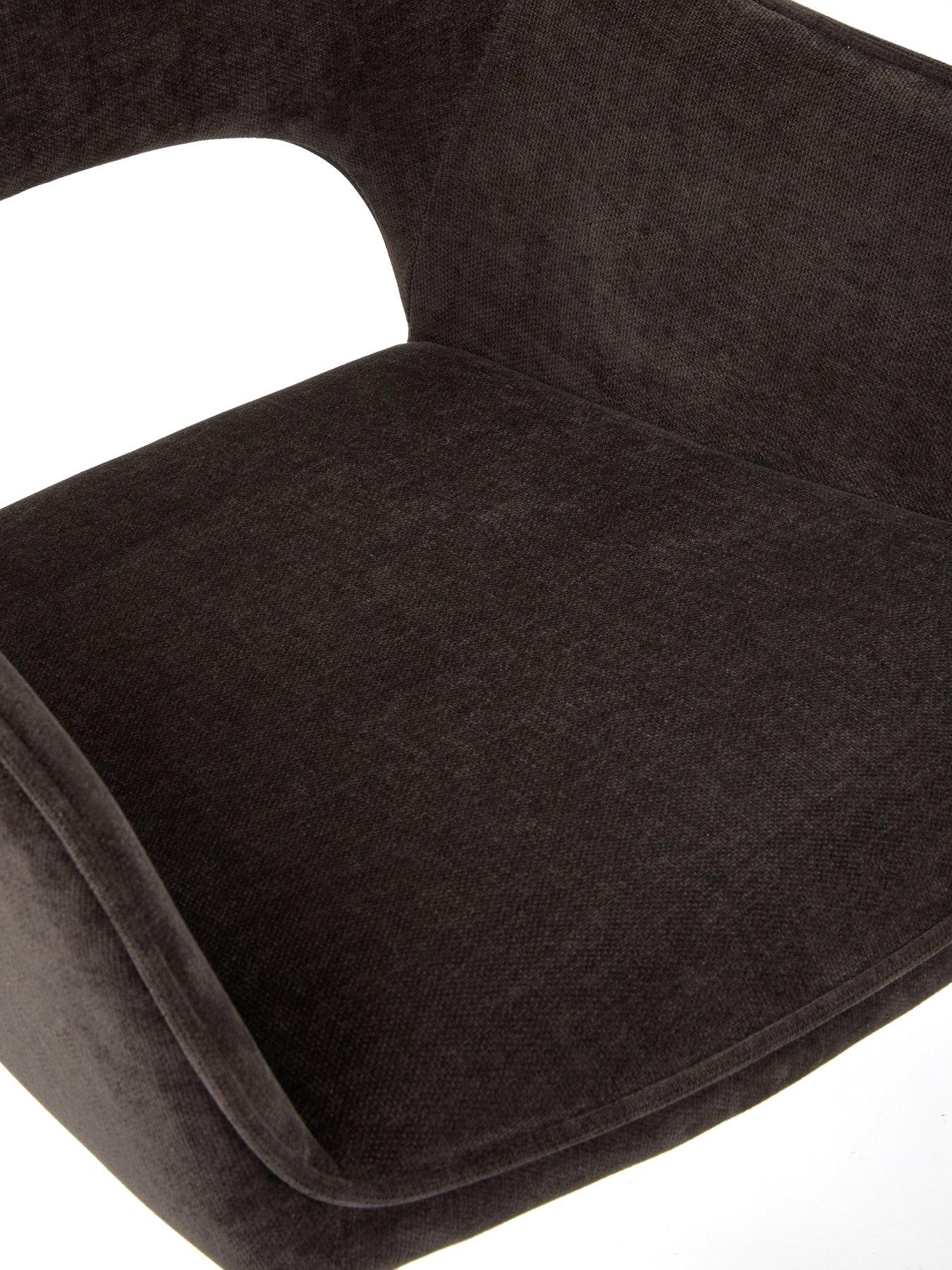 Image 5 of 6 of Very Home Arabella Round Dining Table + 4 Sheldon Charcoal Dining Chairs - White/Black/Charcoal