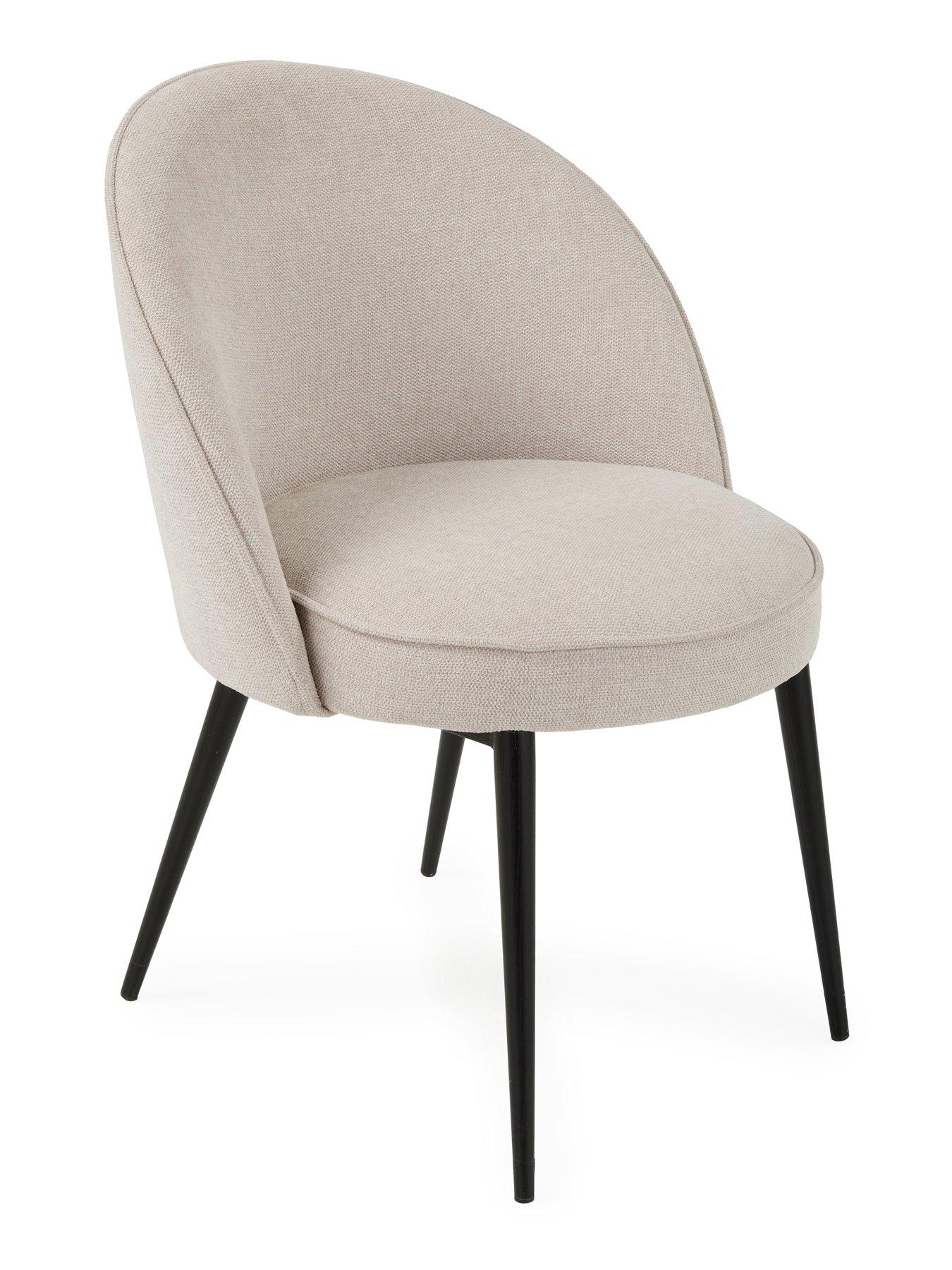Image 4 of 6 of Very Home Arabella Round Dining Table + 4 Carina Natural Chairs - White/Black/Natural
