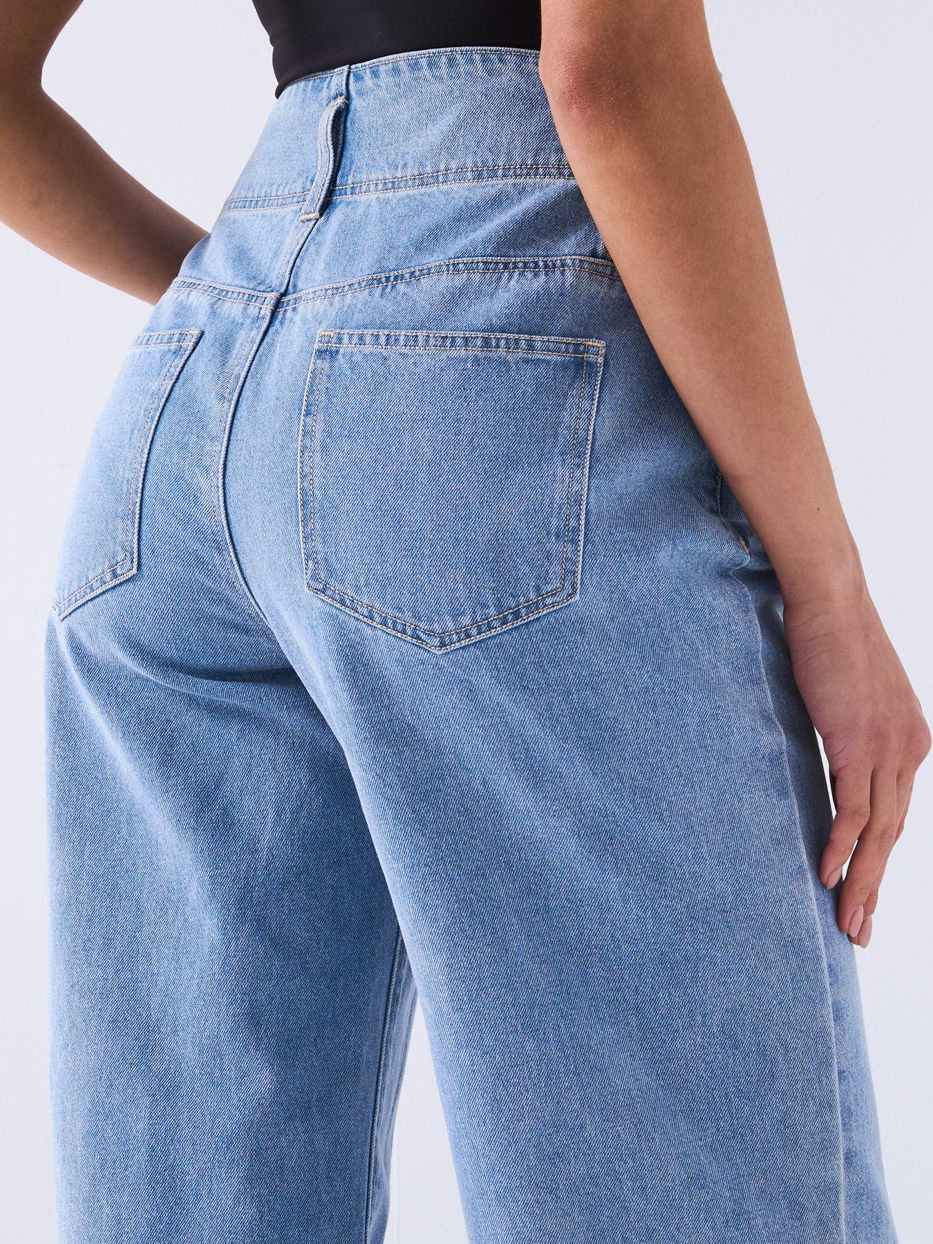 Image 5 of 6 of V by Very Soft Denim Wide Leg Jeans - Light Wash