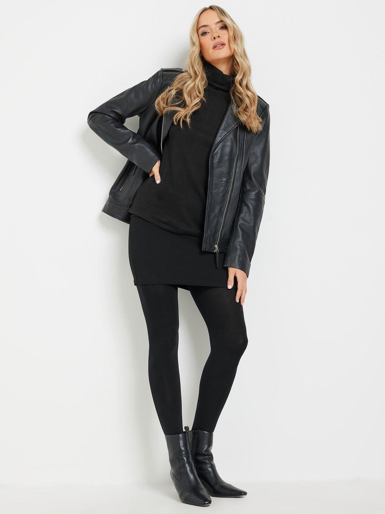 Image 3 of 4 of Long Tall Sally Roll Neck Soft Touch Top - Black