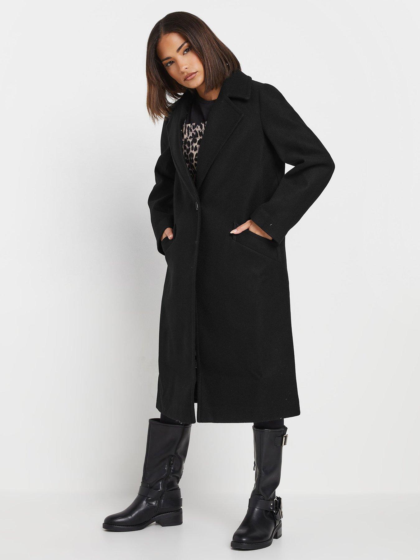 Image 1 of 4 of PixieGirl Petite Button City Coat - Black