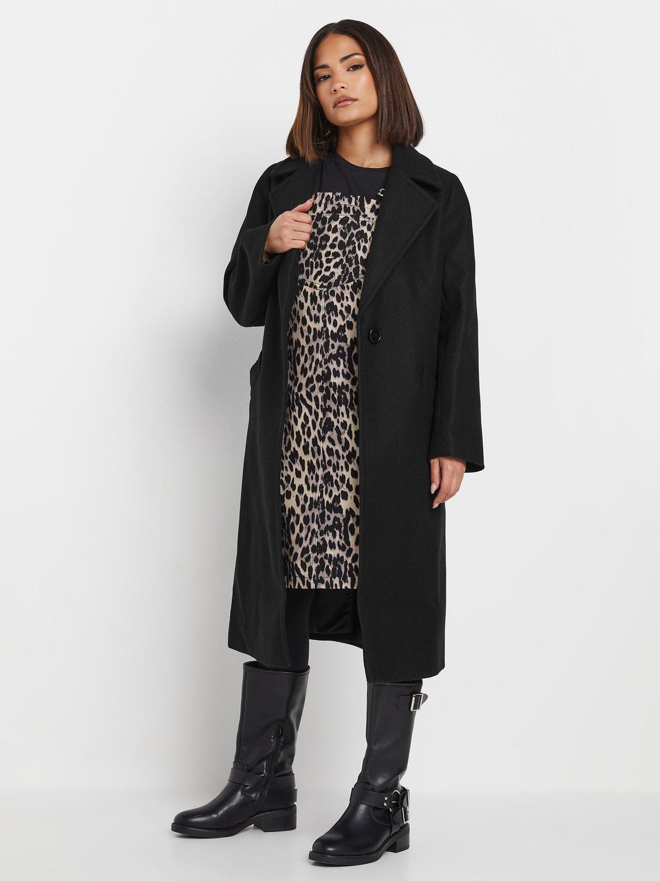 Image 3 of 4 of PixieGirl Petite Button City Coat - Black