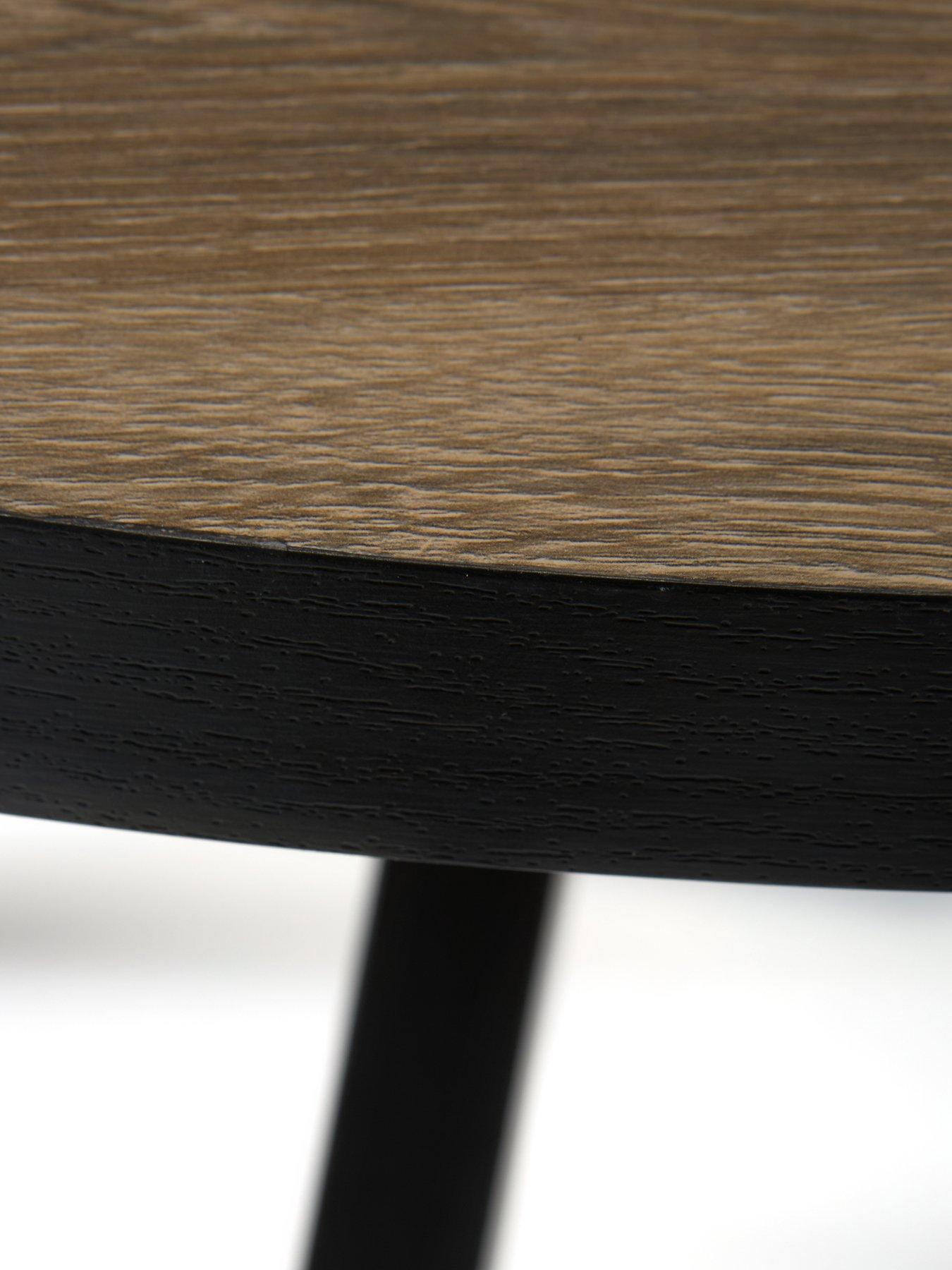 Image 6 of 7 of Very Home Oslo 120&nbsp;cm Round Oak/Black&nbsp;Dining Table + 4 Alisha Cream&nbsp;Boucle Dining Chairs