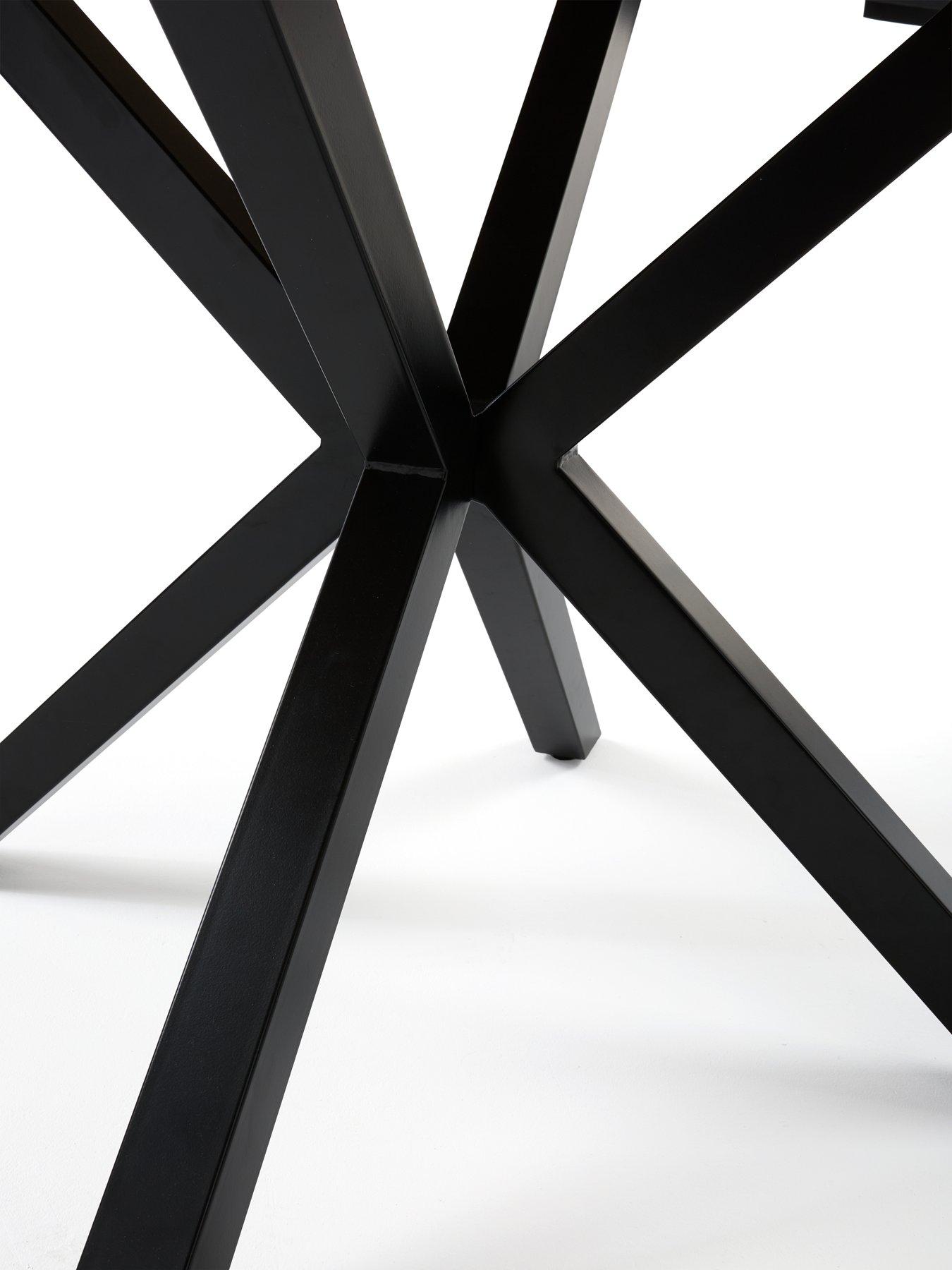 Image 7 of 7 of Very Home Oslo 120&nbsp;cm Round Oak/Black&nbsp;Dining Table + 4 Alisha Cream&nbsp;Boucle Dining Chairs