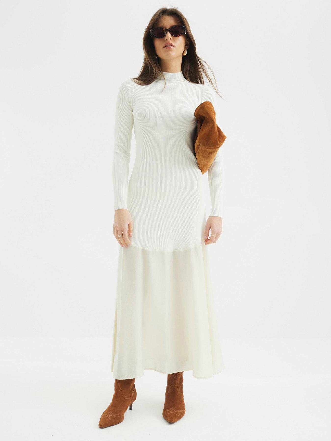 undefined Woven Skirt Dress - Cream