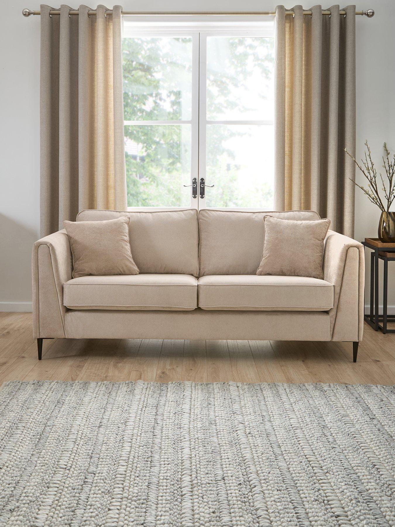 undefined Messina 3 Seater Standard Back Fabric Sofa - FSC® Certified