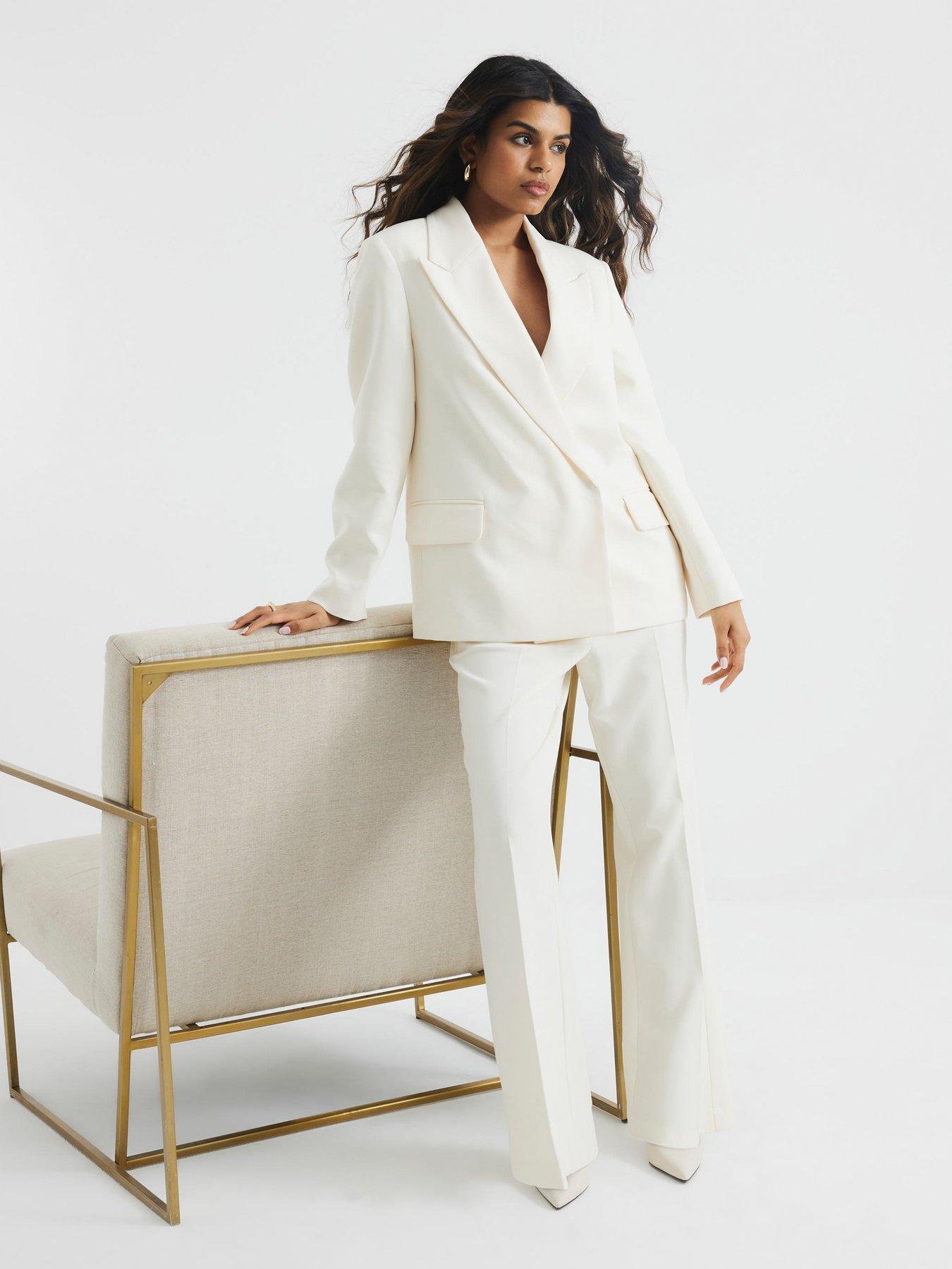 undefined Slim Flare Trouser - Cream