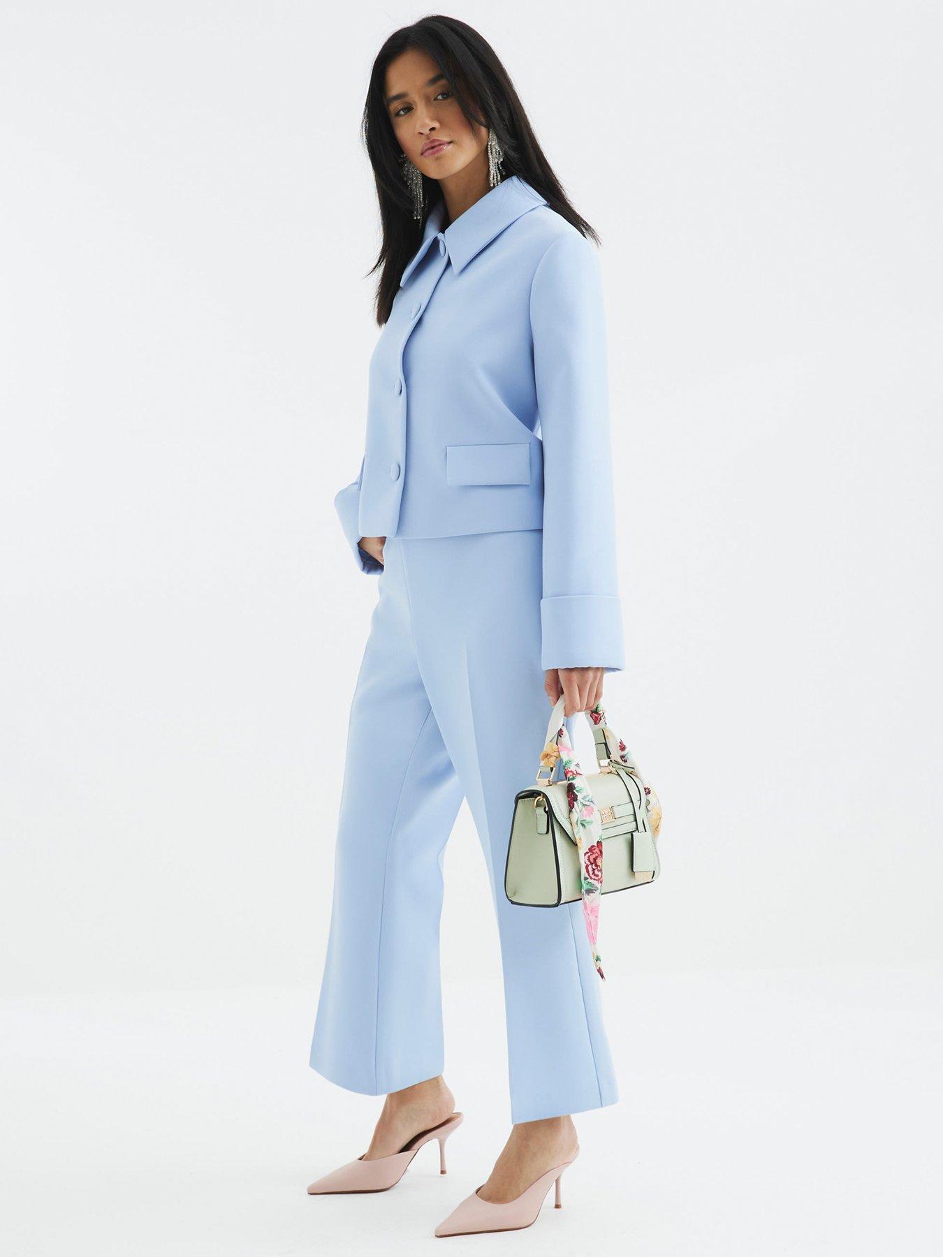Image 3 of 4 of River Island Crop Flare Trouser - Blue