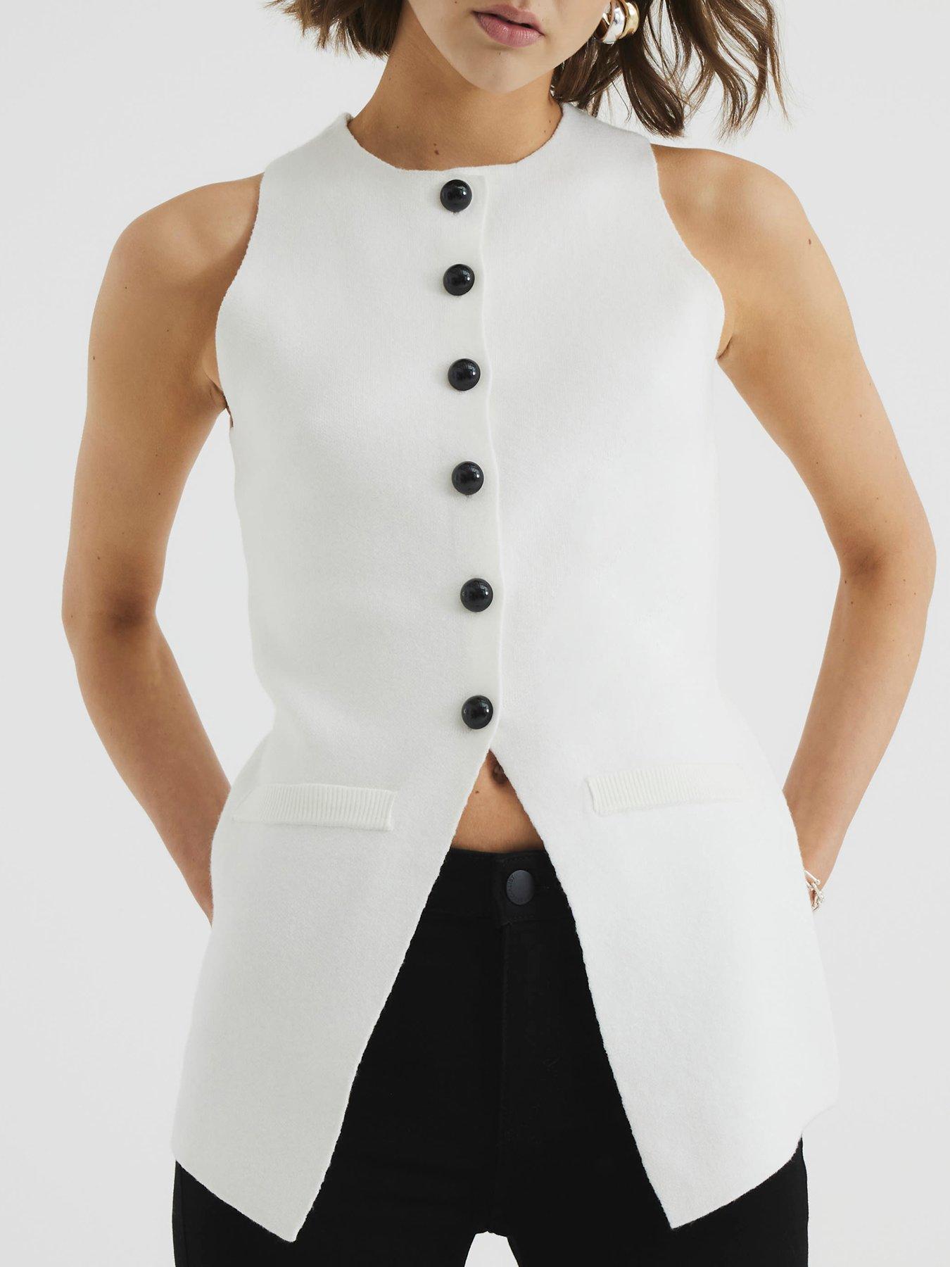 undefined Longline Waistcoat - Cream