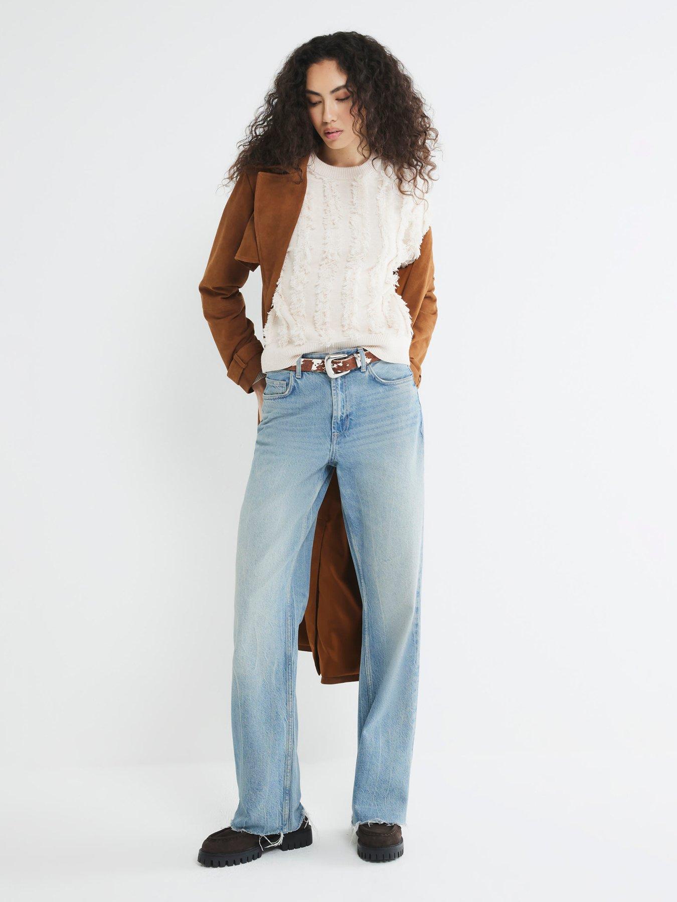 Image 3 of 5 of River Island Fringe Jumper - Beige