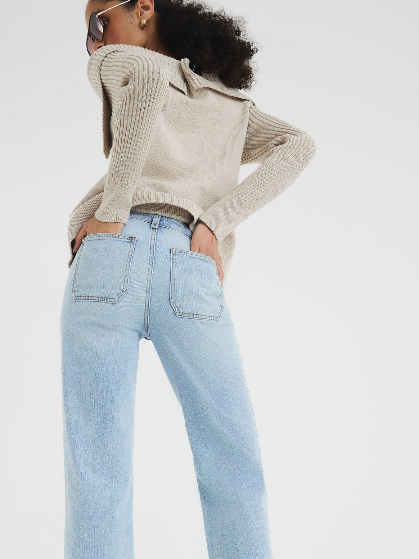 Image 2 of 5 of River Island High Rise Leg Jeans - Blue
