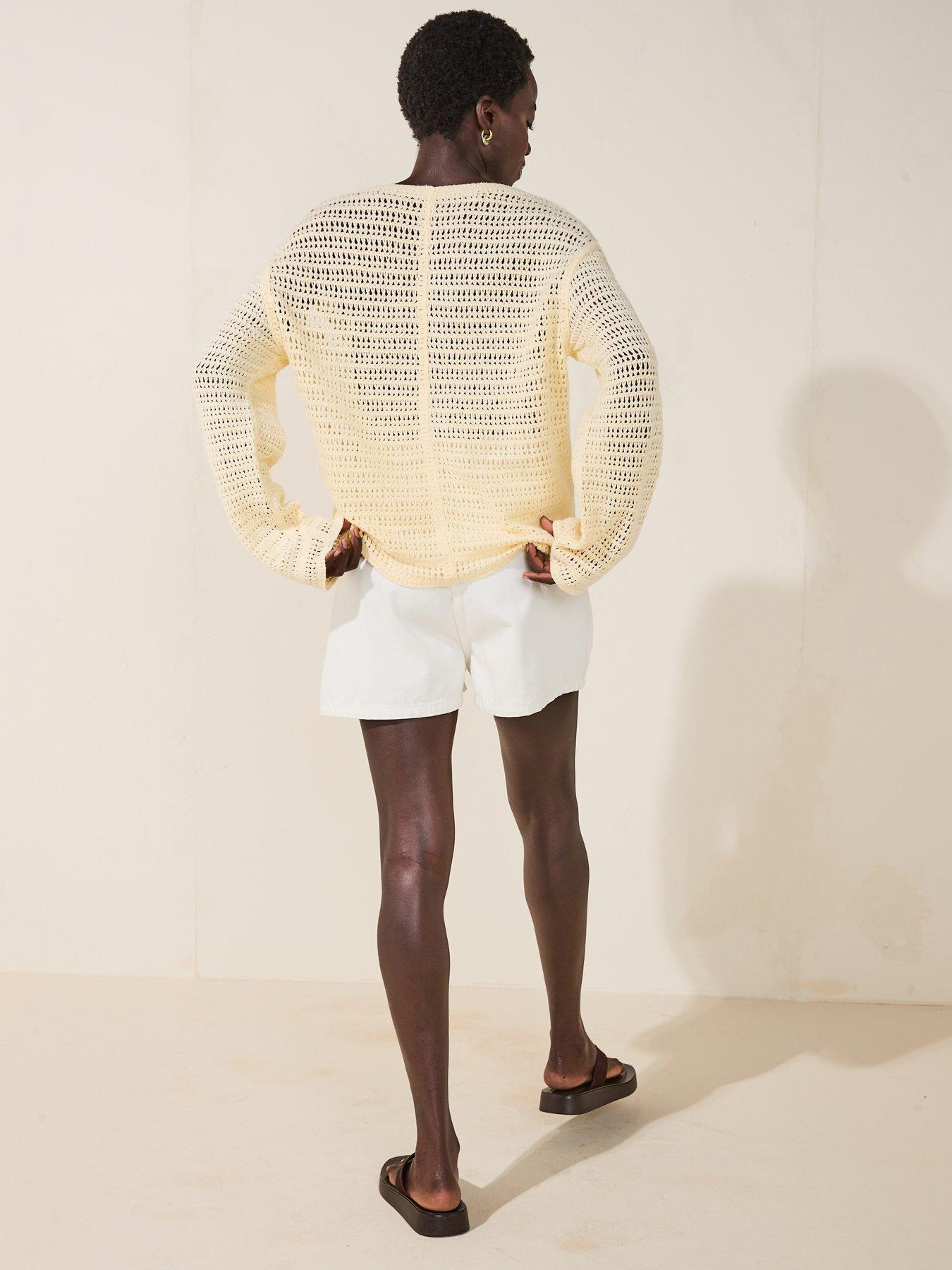 Image 2 of 6 of V by Very Swirl Crochet Long Sleeve Top - Yellow