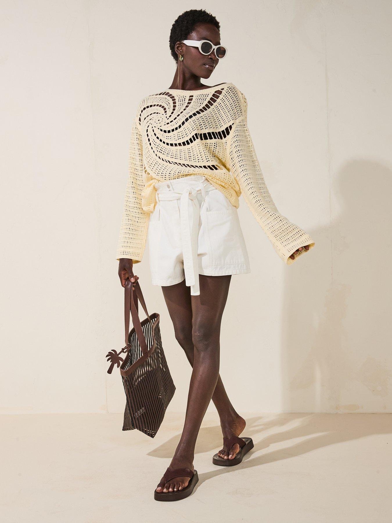 Image 3 of 6 of V by Very Swirl Crochet Long Sleeve Top - Yellow