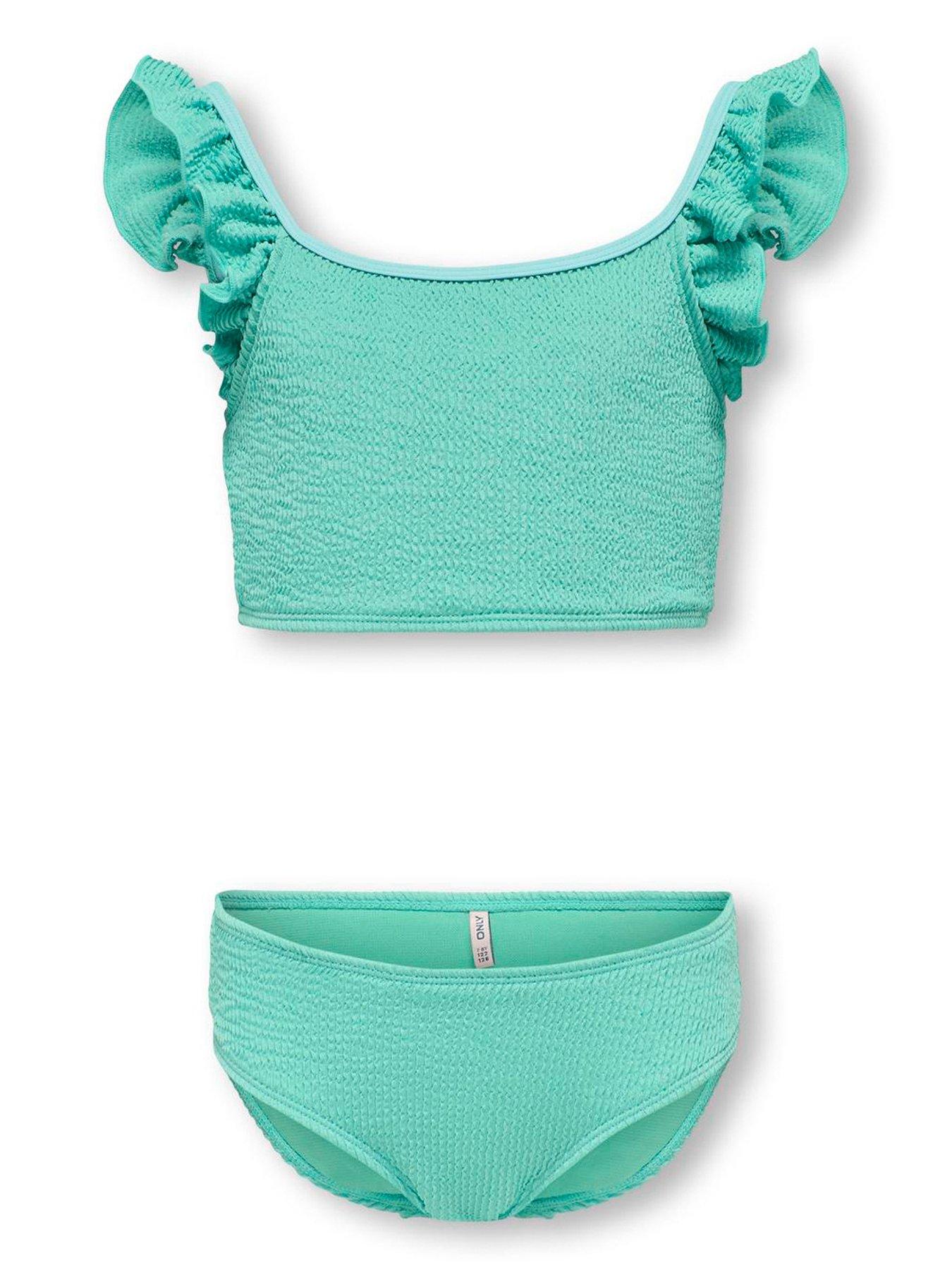 undefined Girls Textured Bikini - Pool Blue