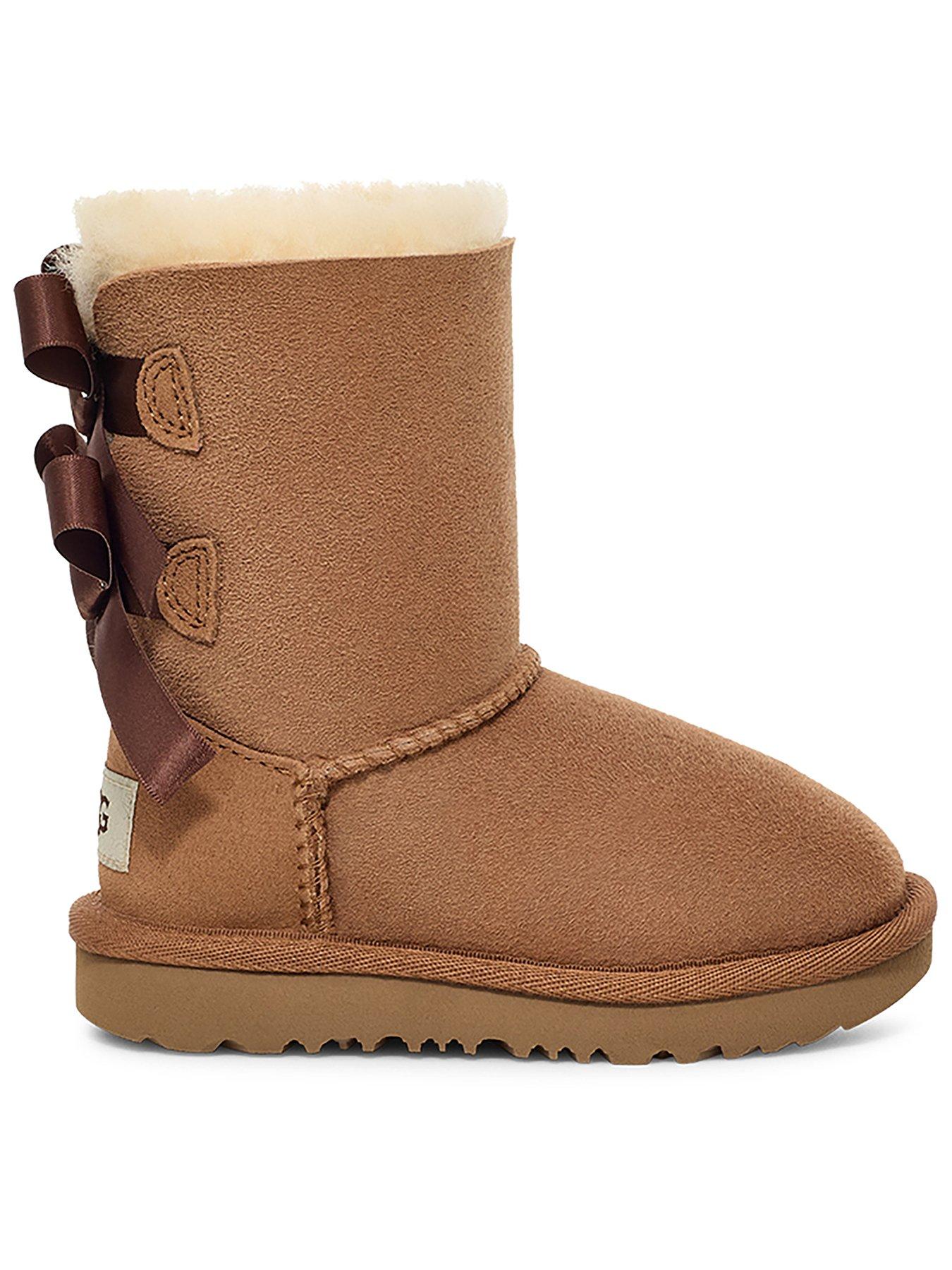 UGG Kids Bailey Bow II Boots- Chestnut