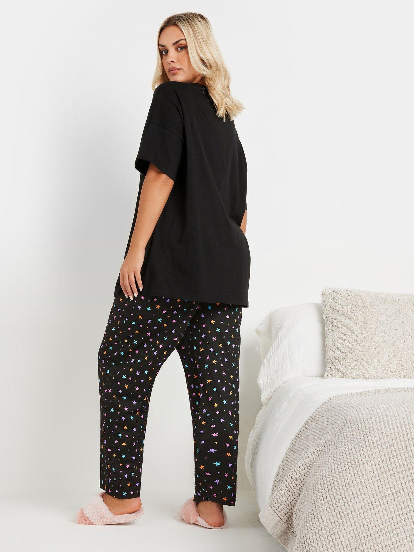 Image 2 of 4 of Yours Curve Dreams Tatty Teddy Pj Set - Black