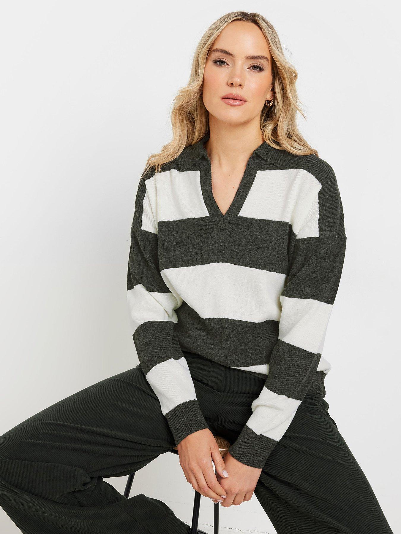 undefined Knitted Polo Top - Grey