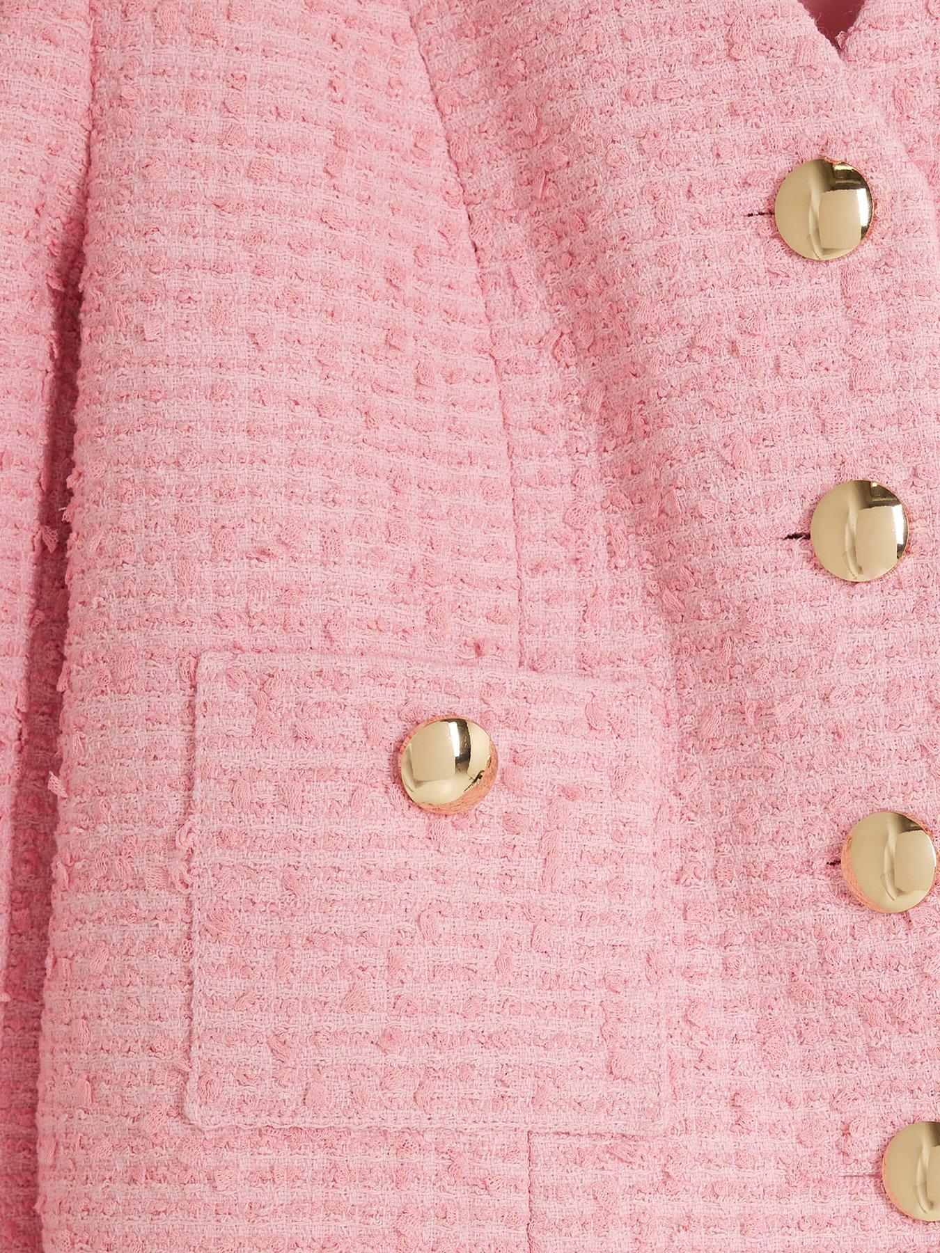 Image 5 of 6 of River Island Boucle Jacket - Pink